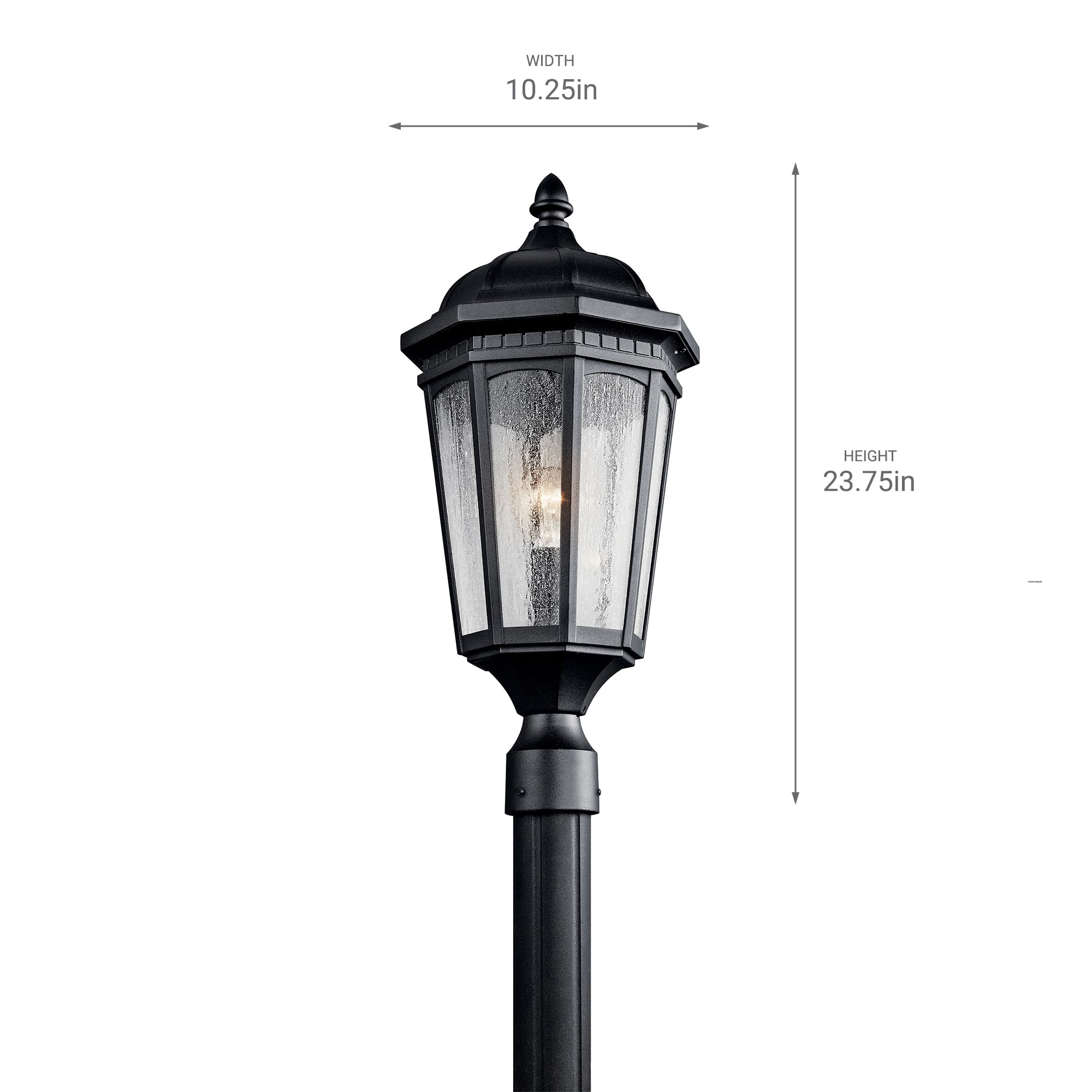 kichler-courtyard-outdoor-post-light-textured-black-10-25-x-23-75 image 8