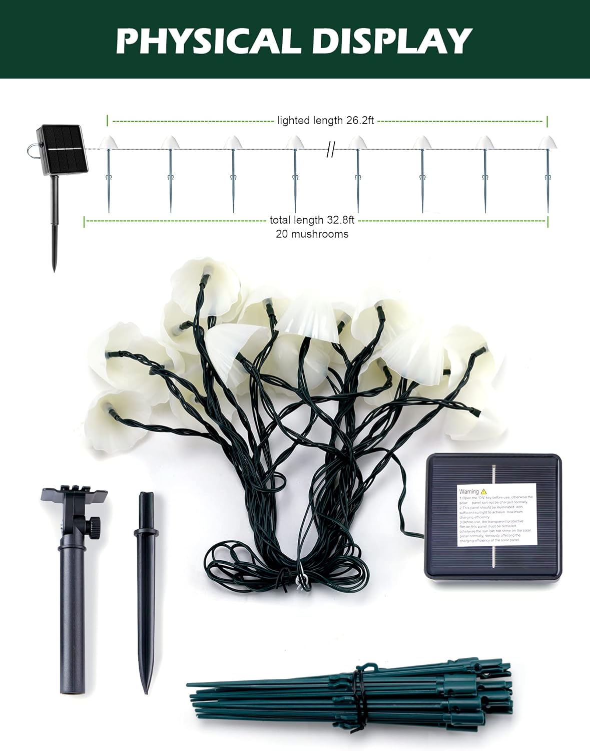 brightown-20-led-32-8ft-solar-powered-mushroom-string-lights image 6