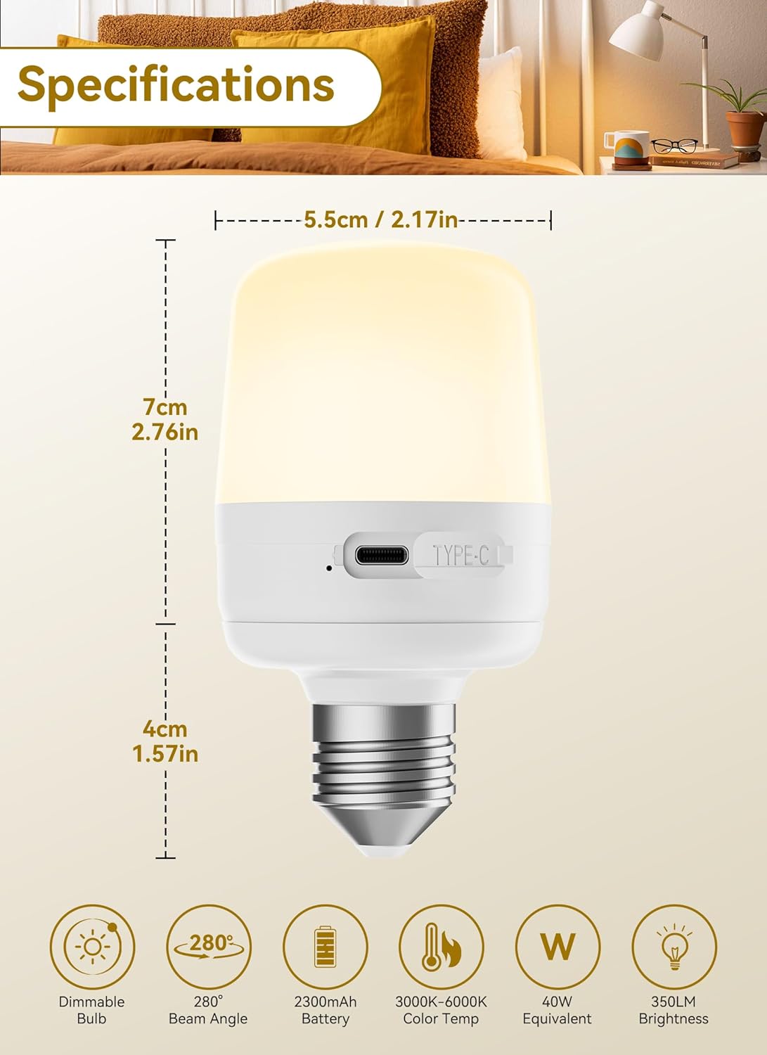 brightown-2-pack-e26-rechargeable-2300mah-light-bulbs-with-remote-12-colors-time image 7