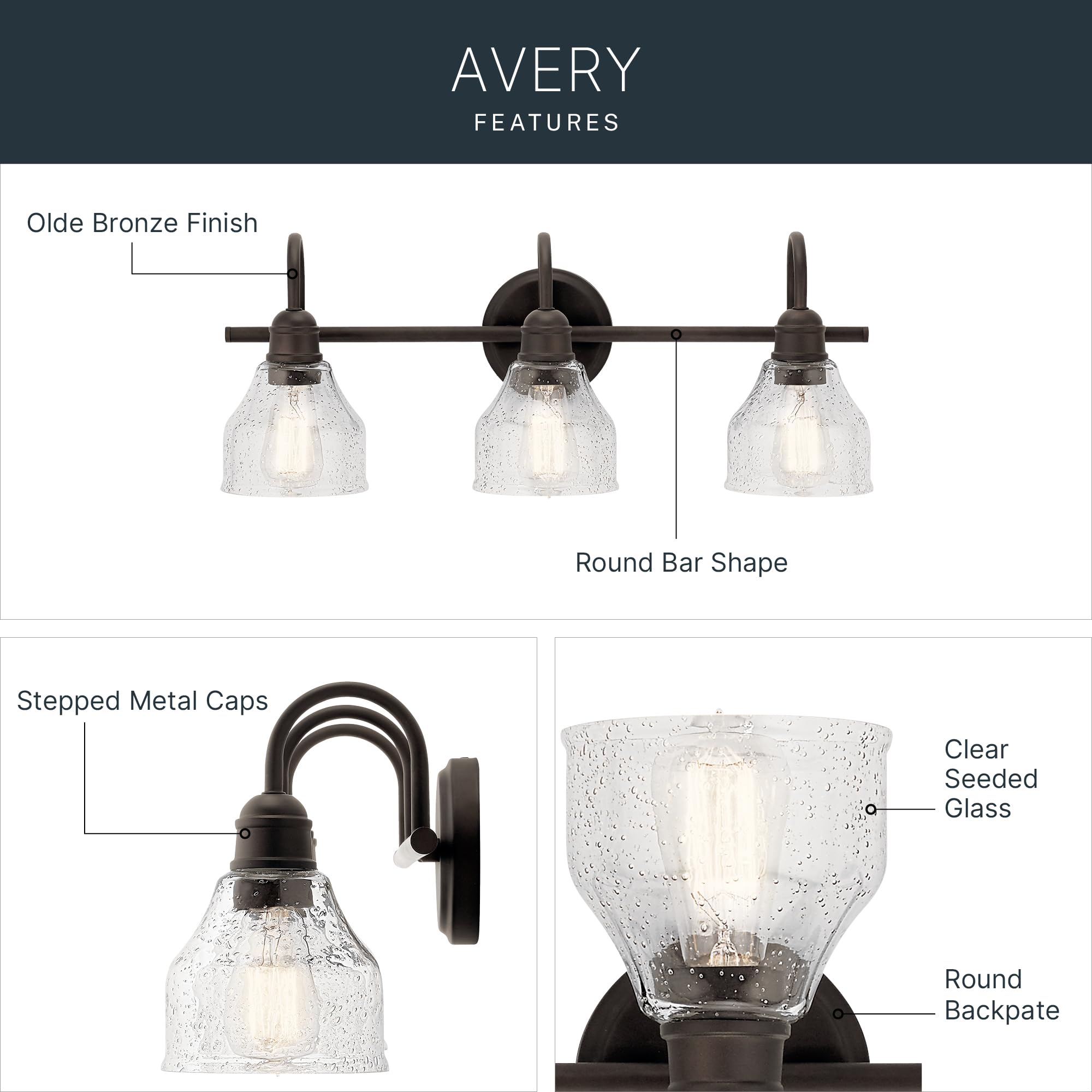 kichler-avery-3-light-bathroom-vanity-light-black-clear-seeded-glass-24-wide-459 image 5