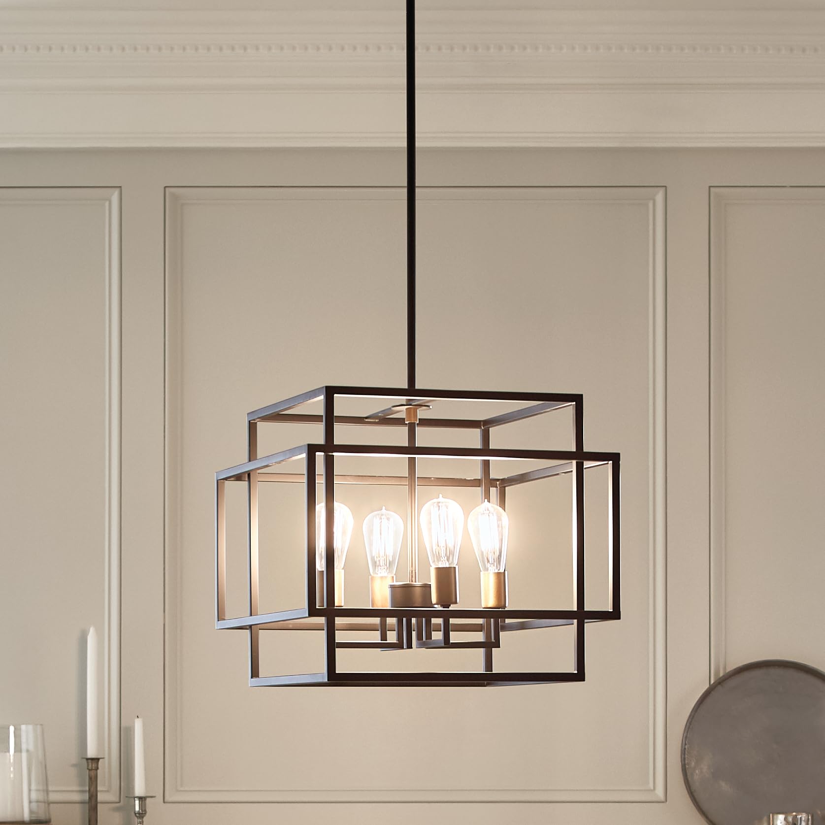 kichler-taubert-16-5-4-light-pendant-light-black-with-natural-brass image 6