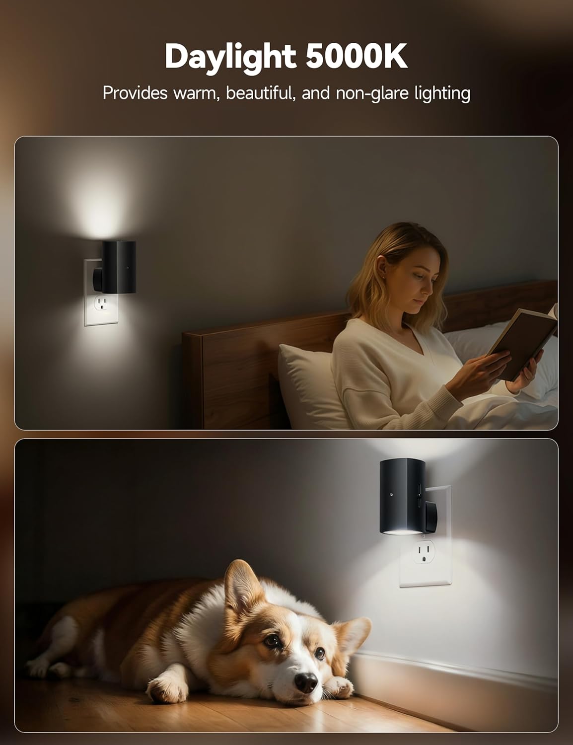 brightown-2-pack-black-plug-in-night-lights-with-rotating-plug-light-sensor-pure image 5