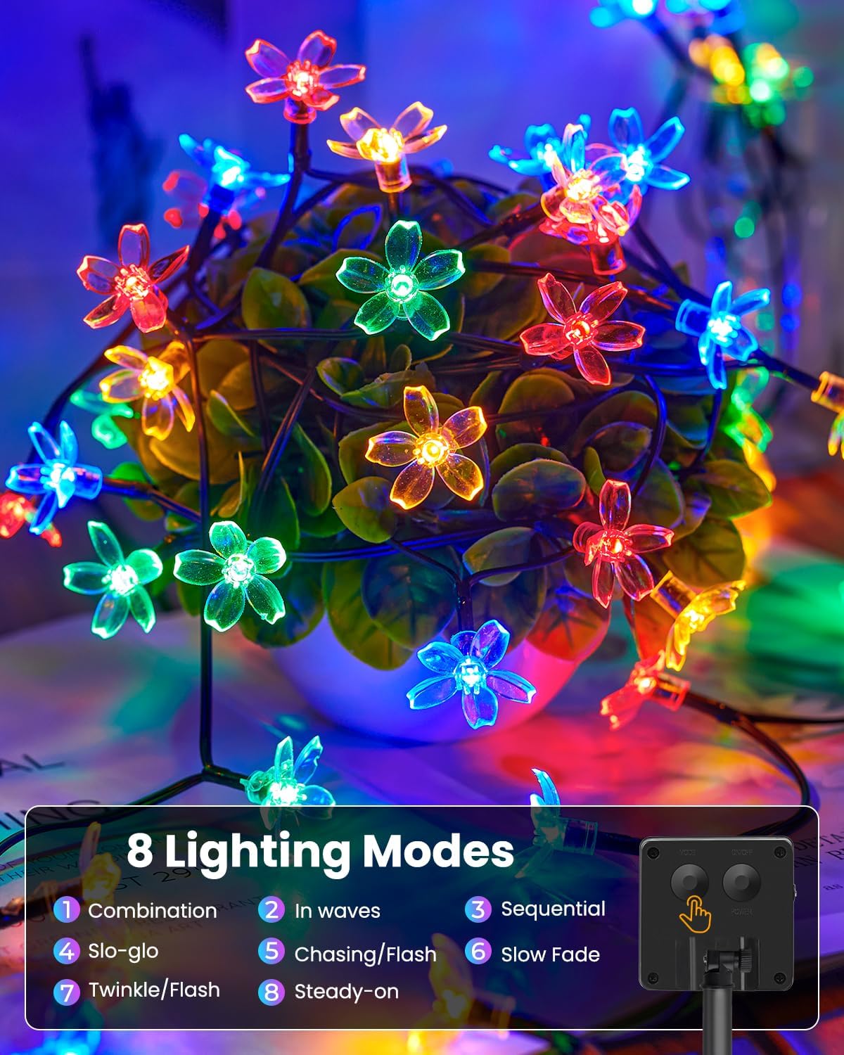 brightown-1-pack-60-led-cherry-blossom-solar-string-lights-for-garden-multicolor image 2