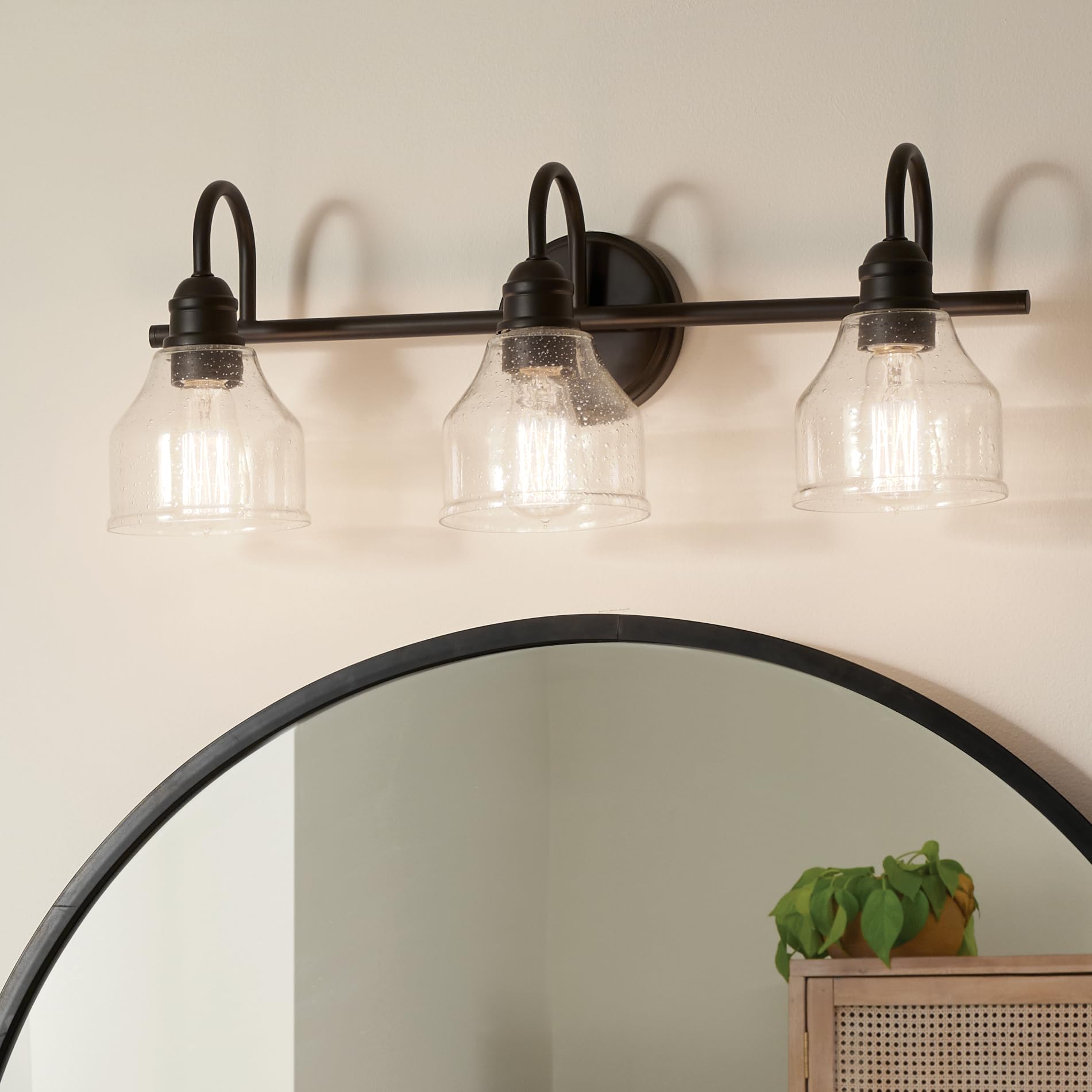 kichler-avery-3-light-bathroom-vanity-light-black-clear-seeded-glass-24-wide-459 image 2