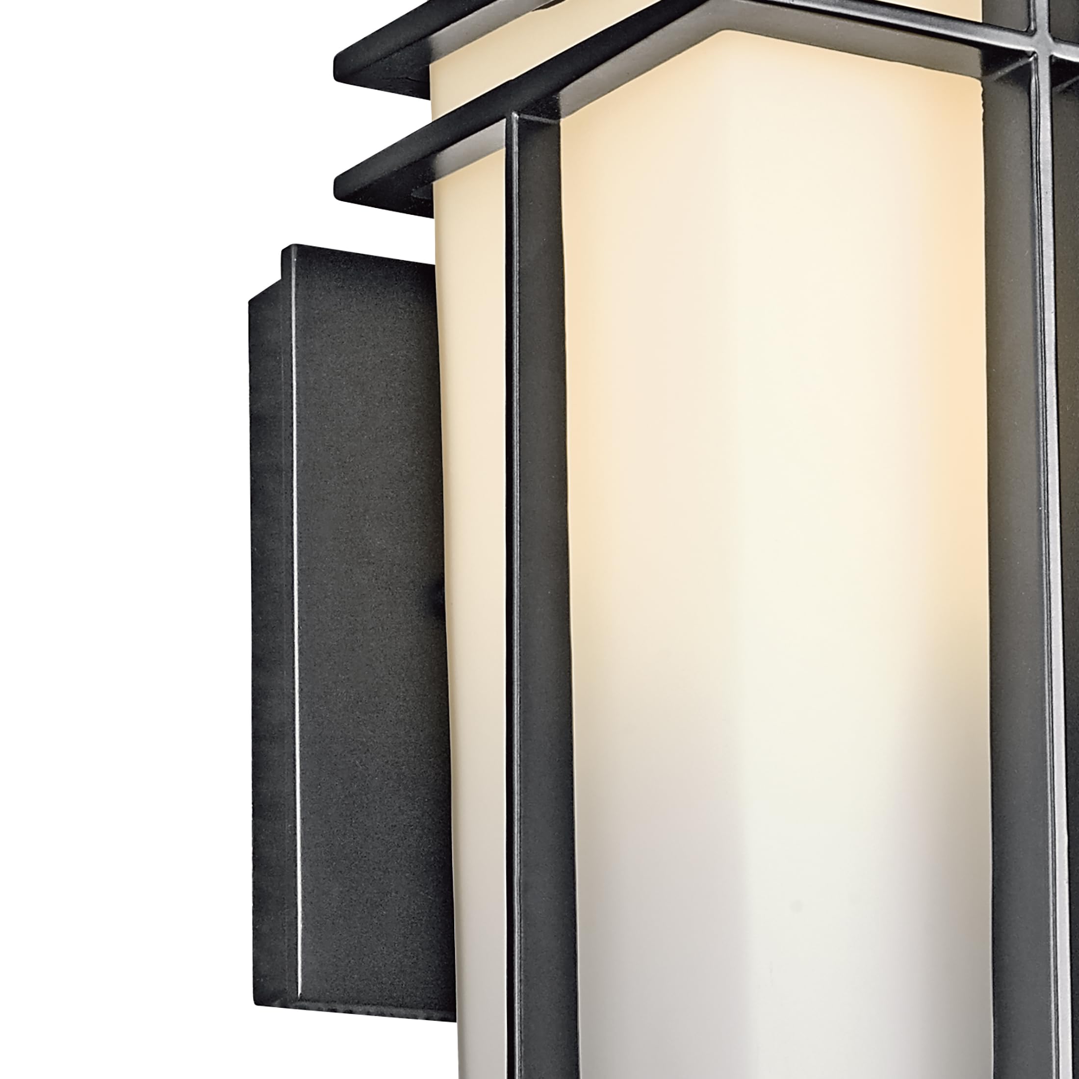 kichler-tremillo-outdoor-wall-sconce-in-black-49200bk-with-opal-glass image 5