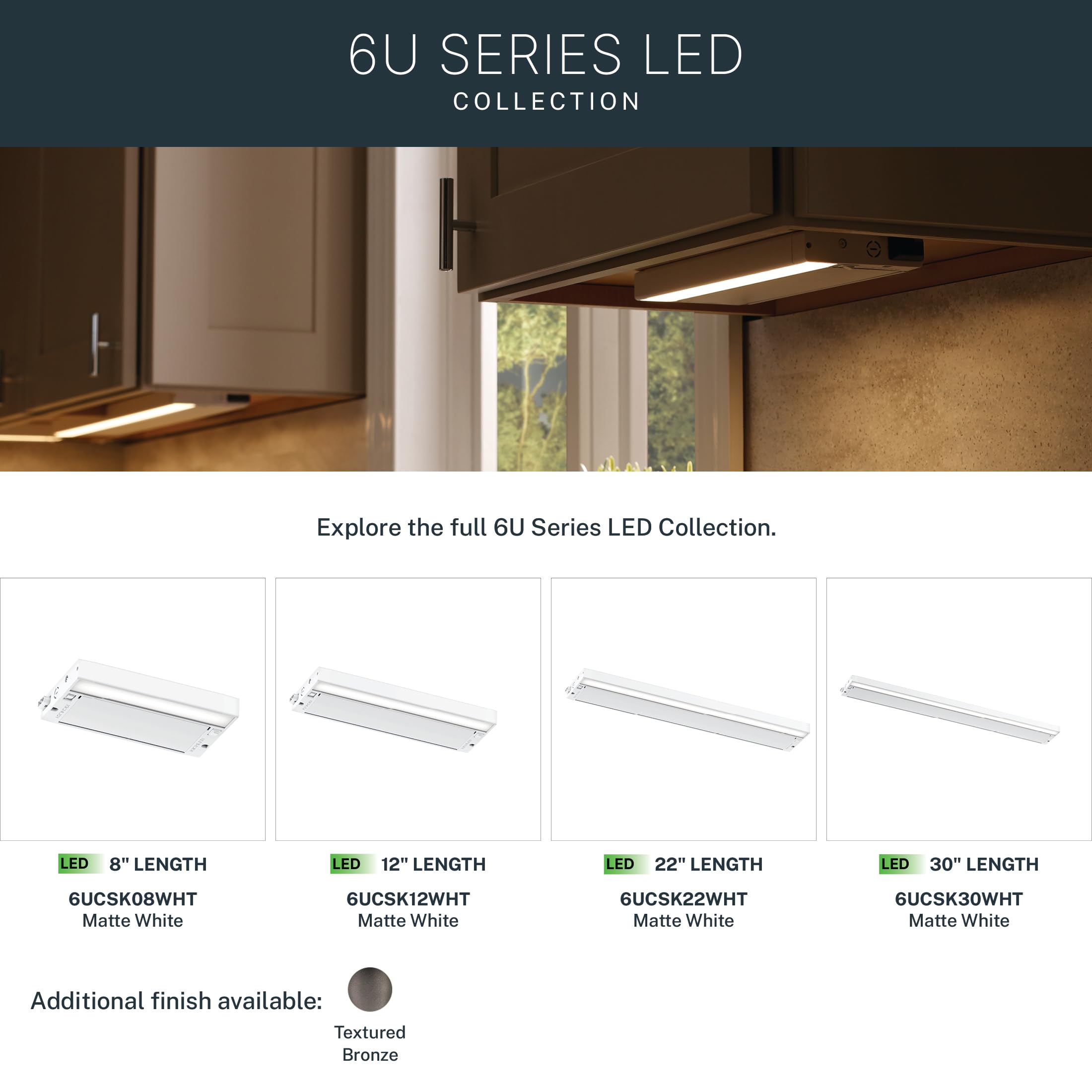 kichler-6u-series-22-led-under-cabinet-light-white-2700k-3000k-selectable-6ucsk2 image 7