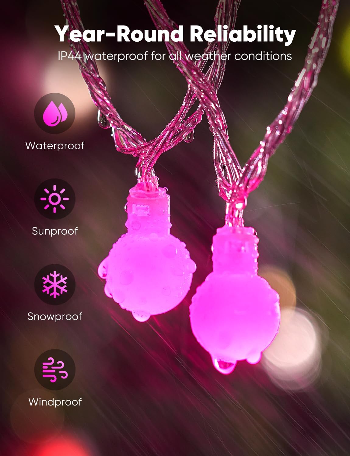 brightown-33ft-100-led-plug-in-mini-globe-fairy-lights-with-8-modes-pink image 5