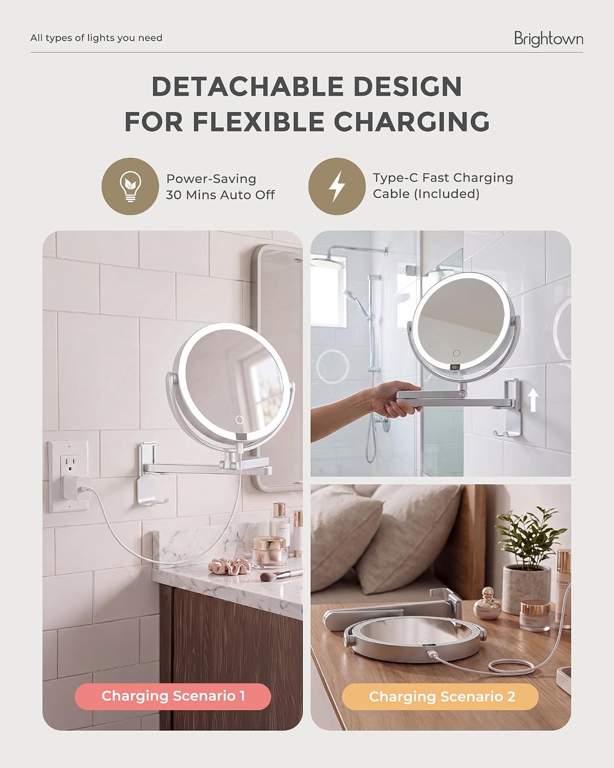 brightown-4000mah-rechargeable-wall-mounted-lighted-makeup-mirror-with-3-color-l image 6
