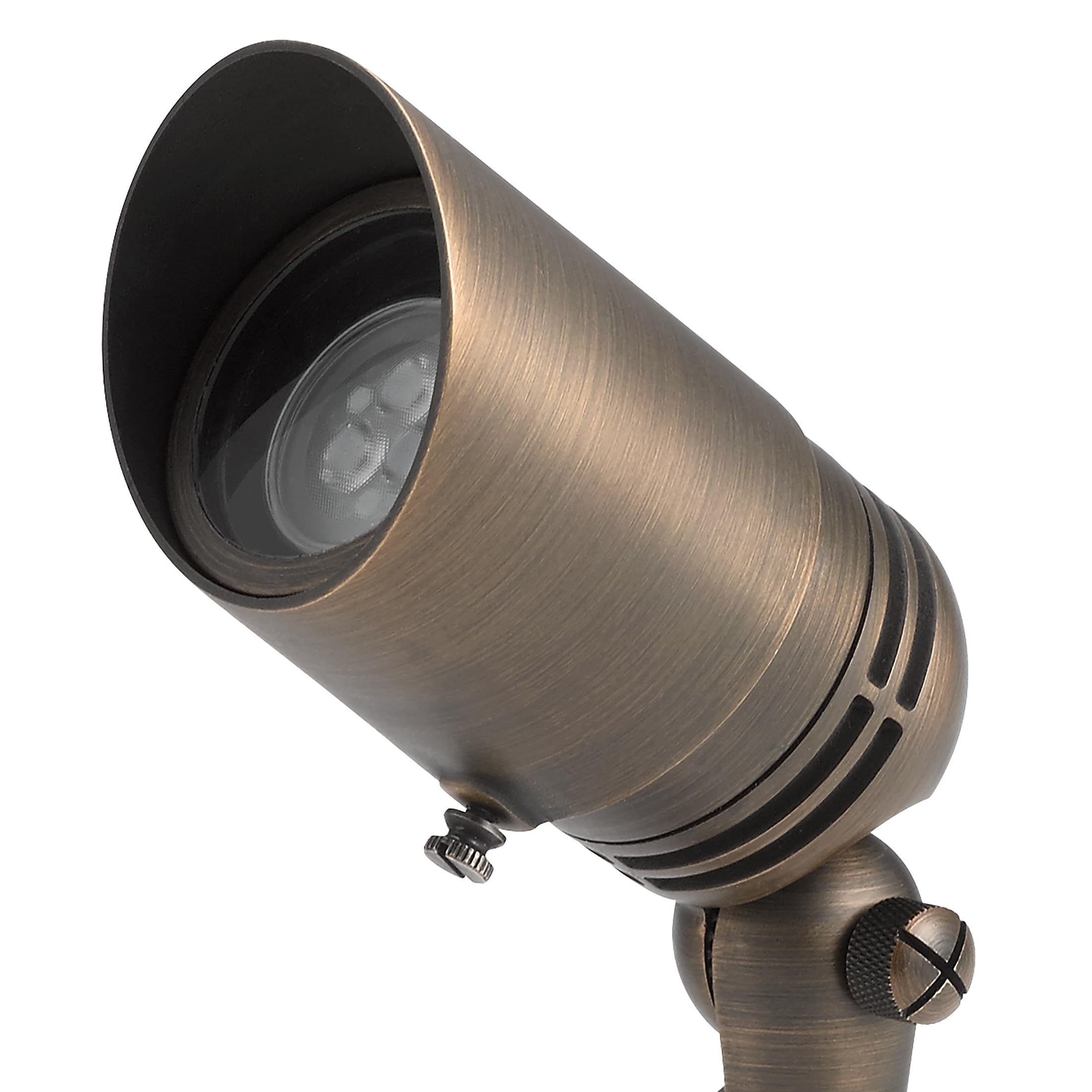 kichler-15485cbr-mr-16-adjustable-cowl-landscape-spotlight-centennial-brass image 5