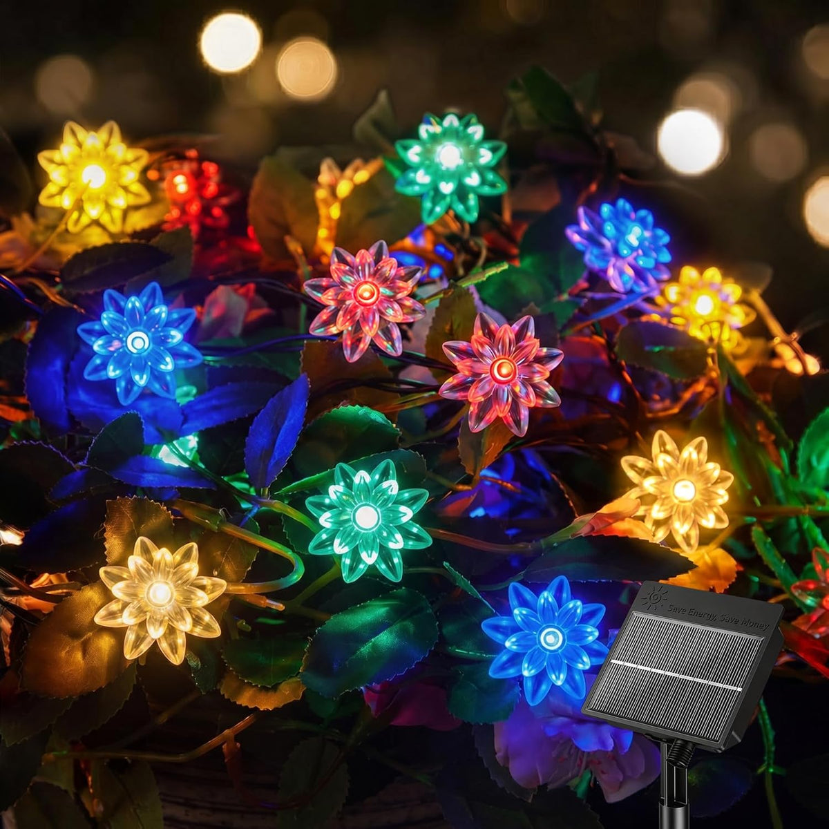 brightown-50-led-lotus-flower-solar-string-lights-for-garden-yard-fence-patio-8- image 1