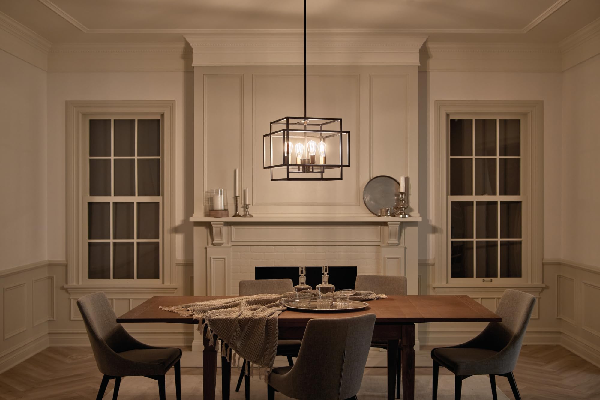 kichler-taubert-16-5-4-light-pendant-light-black-with-natural-brass image 4