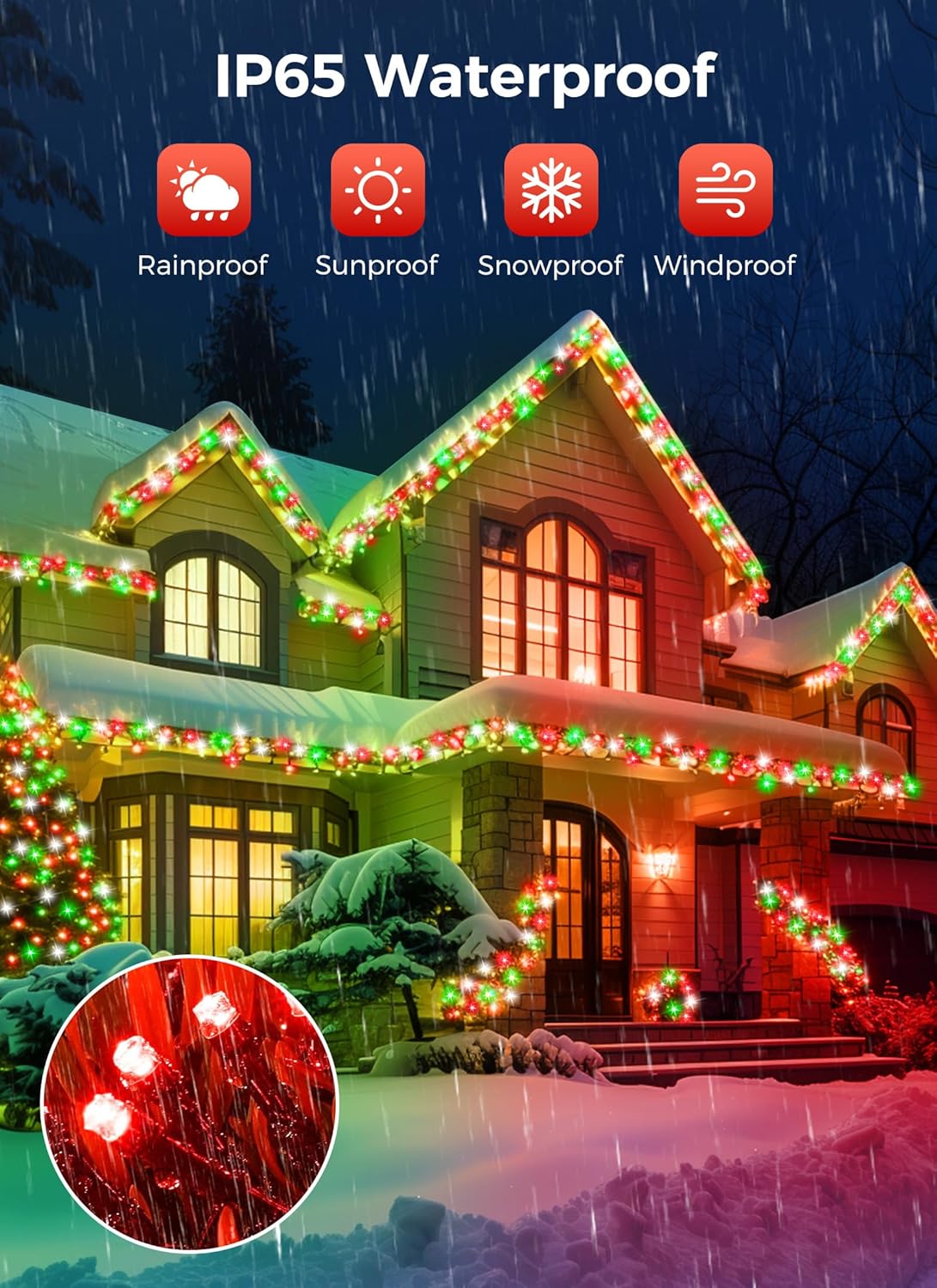 brightown-solar-string-lights-2-pack-total-80ft-200-led-8-modes-red-green-white- image 4