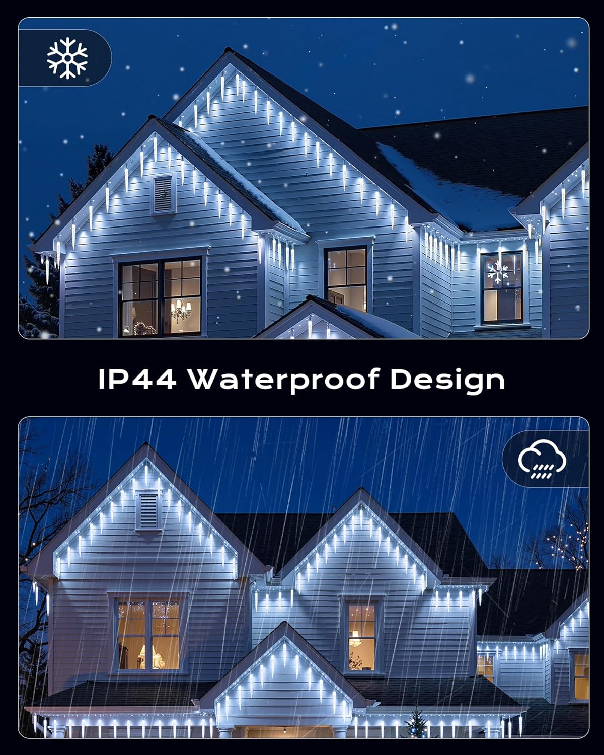 brightown-20ft-20-tubes-100-led-christmas-icicle-lights-with-remote-cool-white image 4