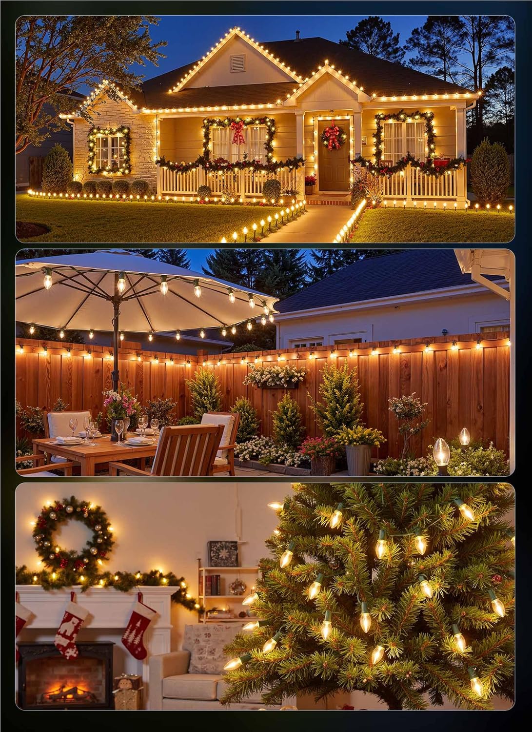 brightown-25ft-plug-in-25-c9-clear-warm-christmas-string-lights-green-wire image 5
