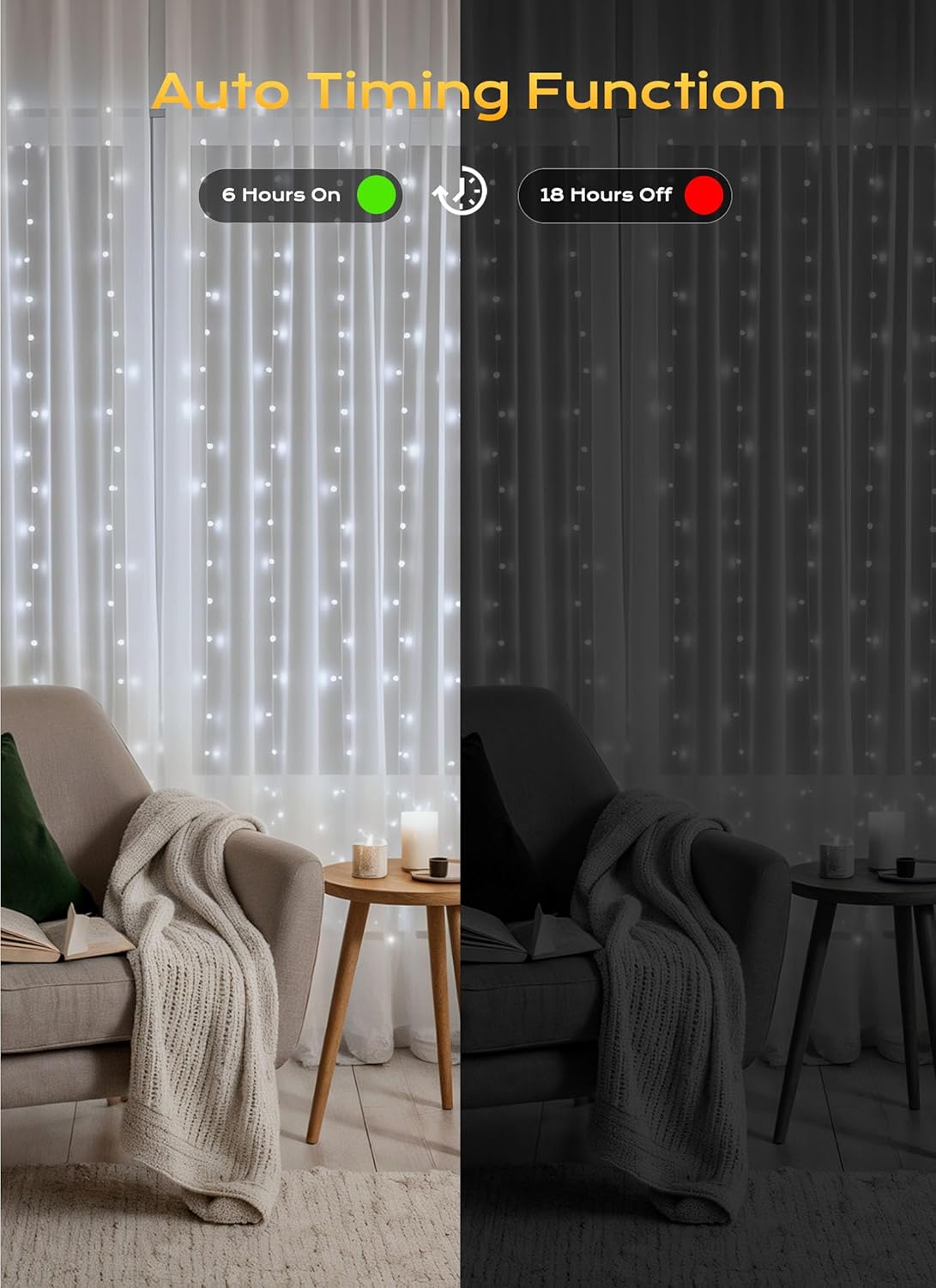 brightown-300-led-curtain-fairy-lights-9-8x9-8ft-usb-plug-in-with-remote-8-modes image 4