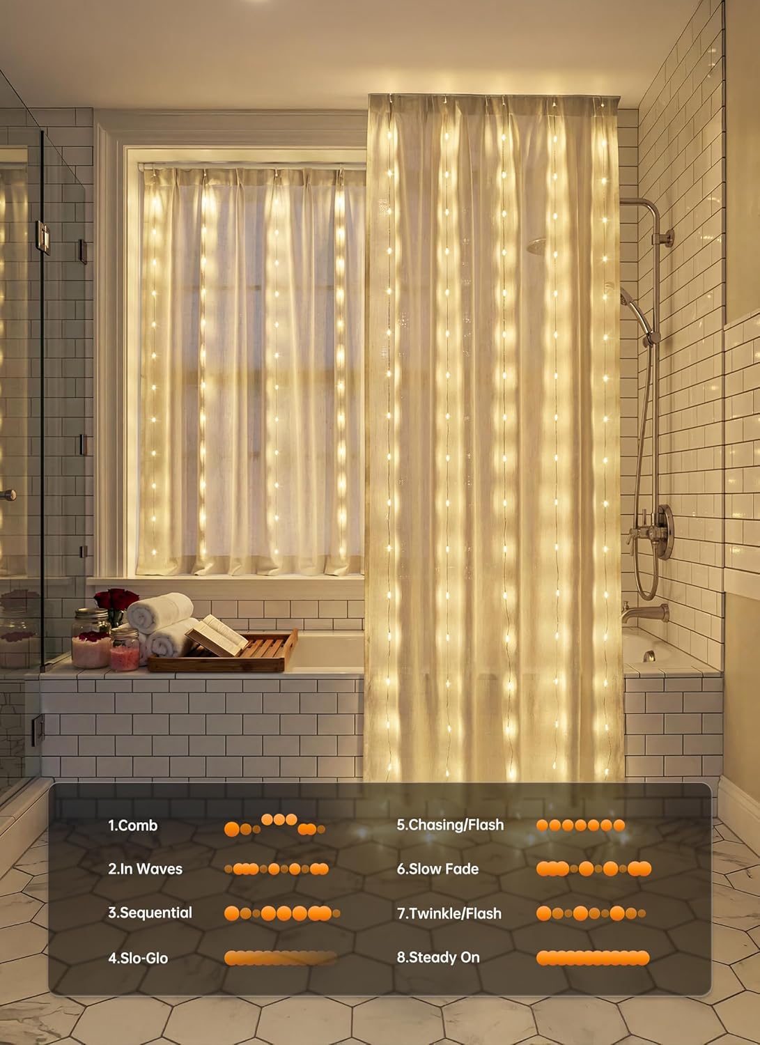 brightown-70-inch-180-led-battery-operated-shower-curtain-lights-no-curtain image 4