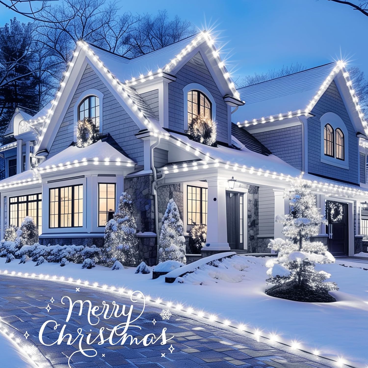 brightown-68ft-100-led-c9-christmas-string-lights-with-quick-clips-pure-white image 8