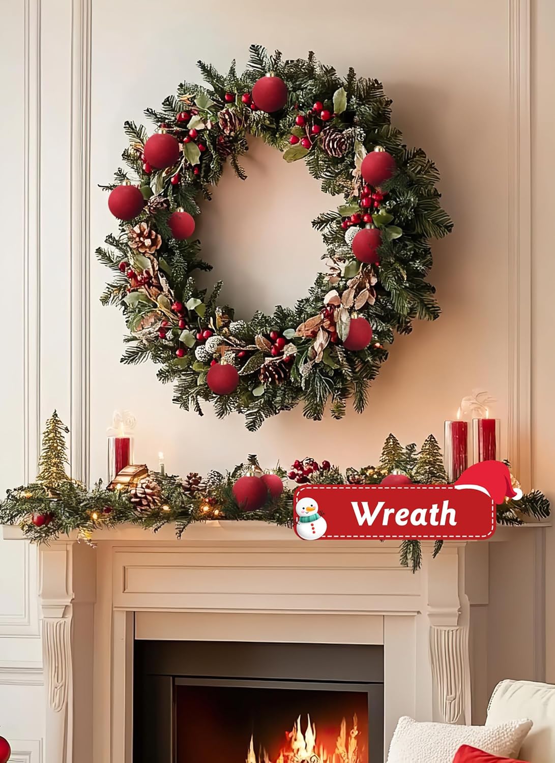brightown-15-piece-3-15-inch-red-velvet-christmas-ornaments-shatterproof image 7