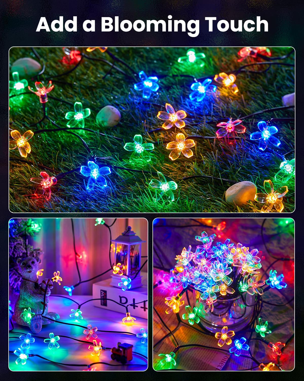 brightown-1-pack-60-led-cherry-blossom-solar-string-lights-for-garden-multicolor image 7