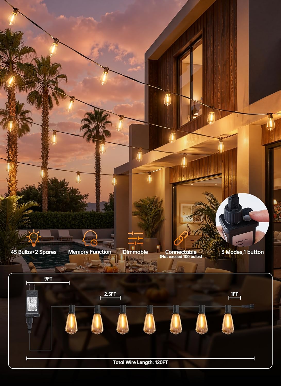 brightown-120ft-45-2-shatterproof-st38-led-bulbs-outdoor-string-lights-with-remo image 7