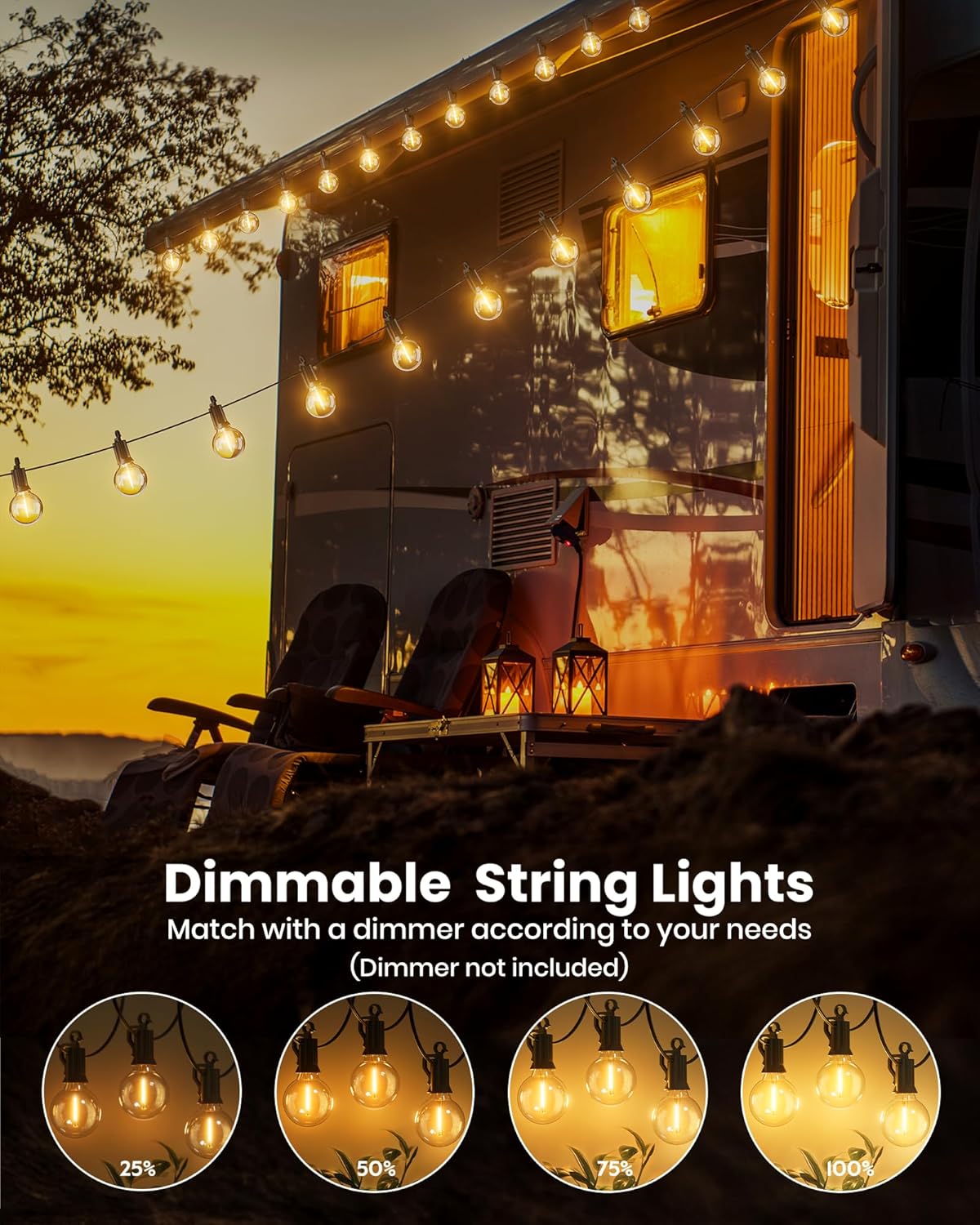 brightown-29ft-plug-in-g40-led-string-lights-12-shatterproof-bulbs-dimmable-for- image 3