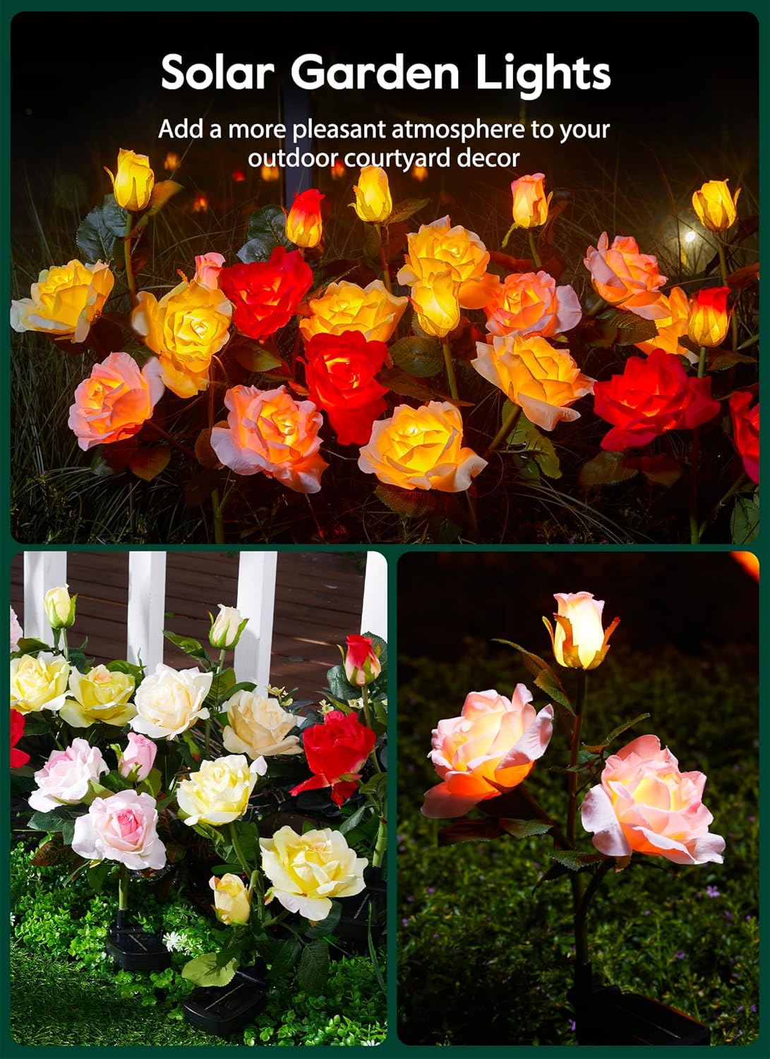 brightown-4-pack-realistic-rose-solar-garden-pathway-lights-waterproof-warm-whit image 6