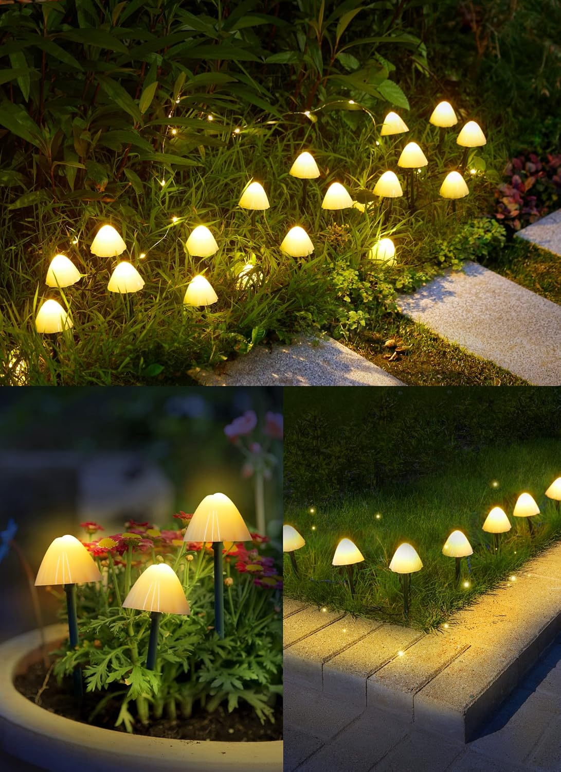 brightown-20-led-32-8ft-solar-powered-mushroom-string-lights image 2