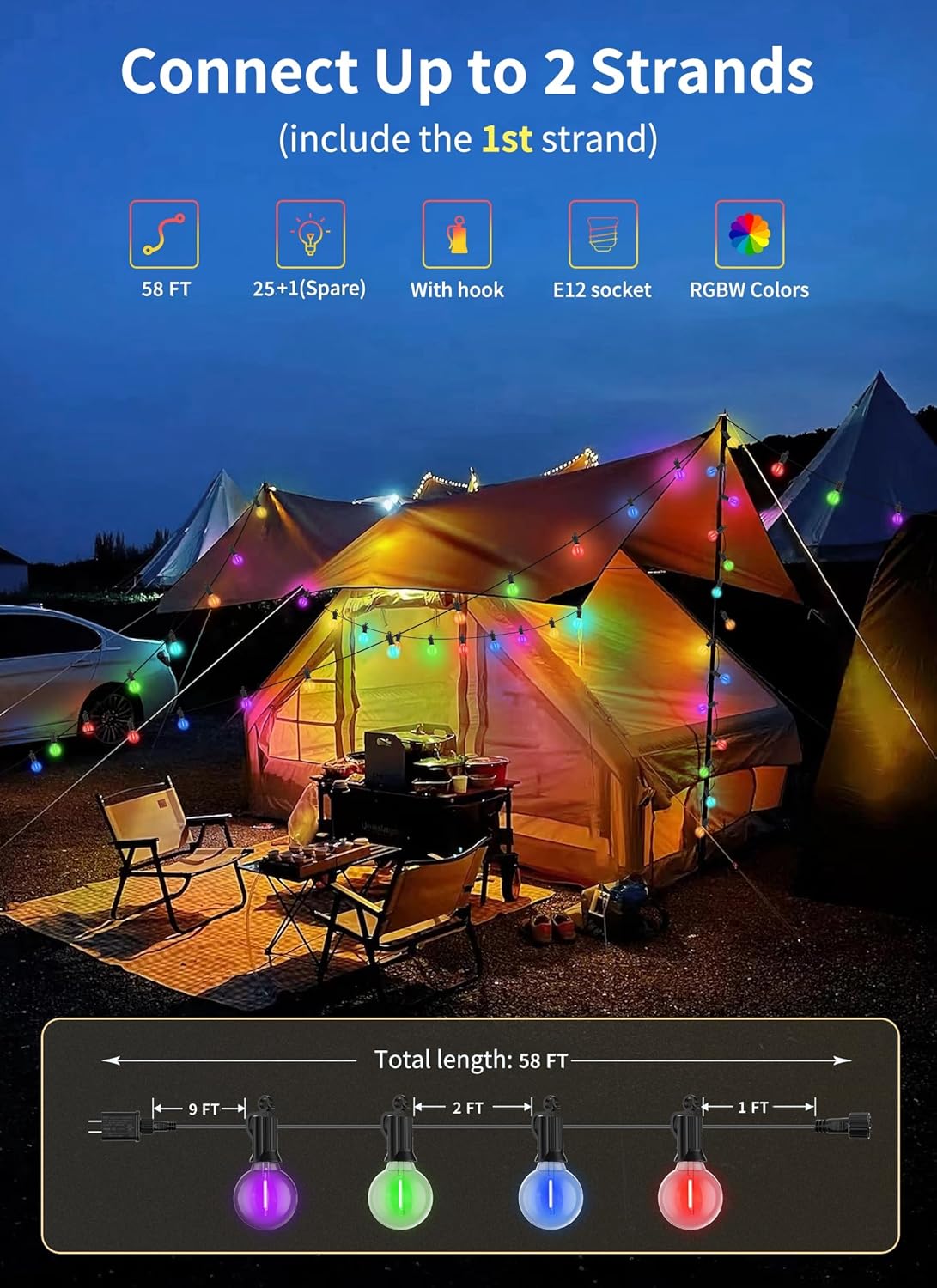 brightown-g40-58ft-plug-in-led-string-lights-27-multicolor-bulbs-remote-control- image 5