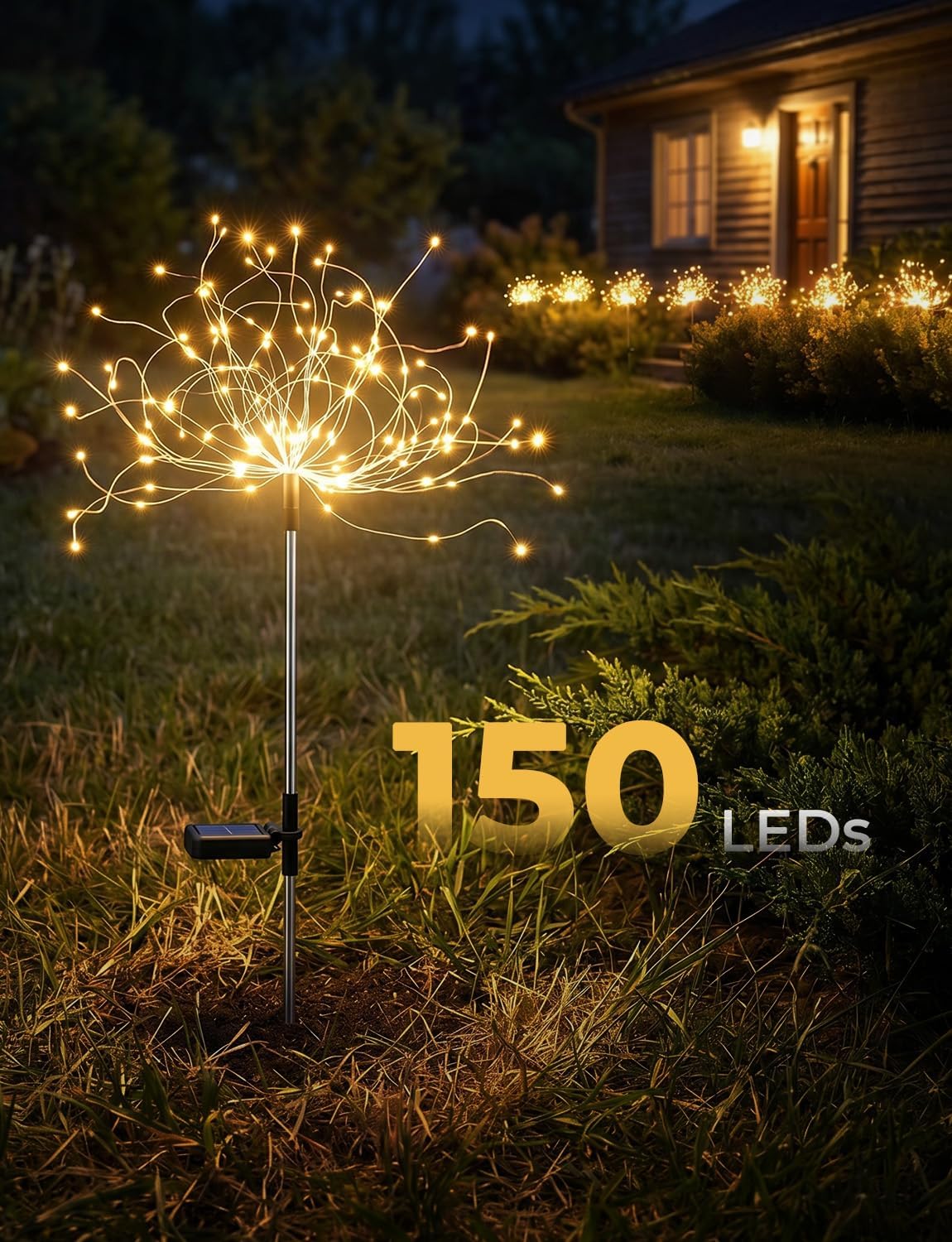 brightown-2-pack-150-led-firework-solar-powered-stake-lights-for-garden-yard-pat image 2