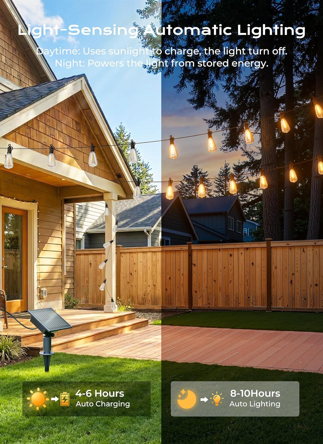 brightown-58ft-solar-powered-26-led-shatterproof-string-lights-outdoor-patio-gar image 4