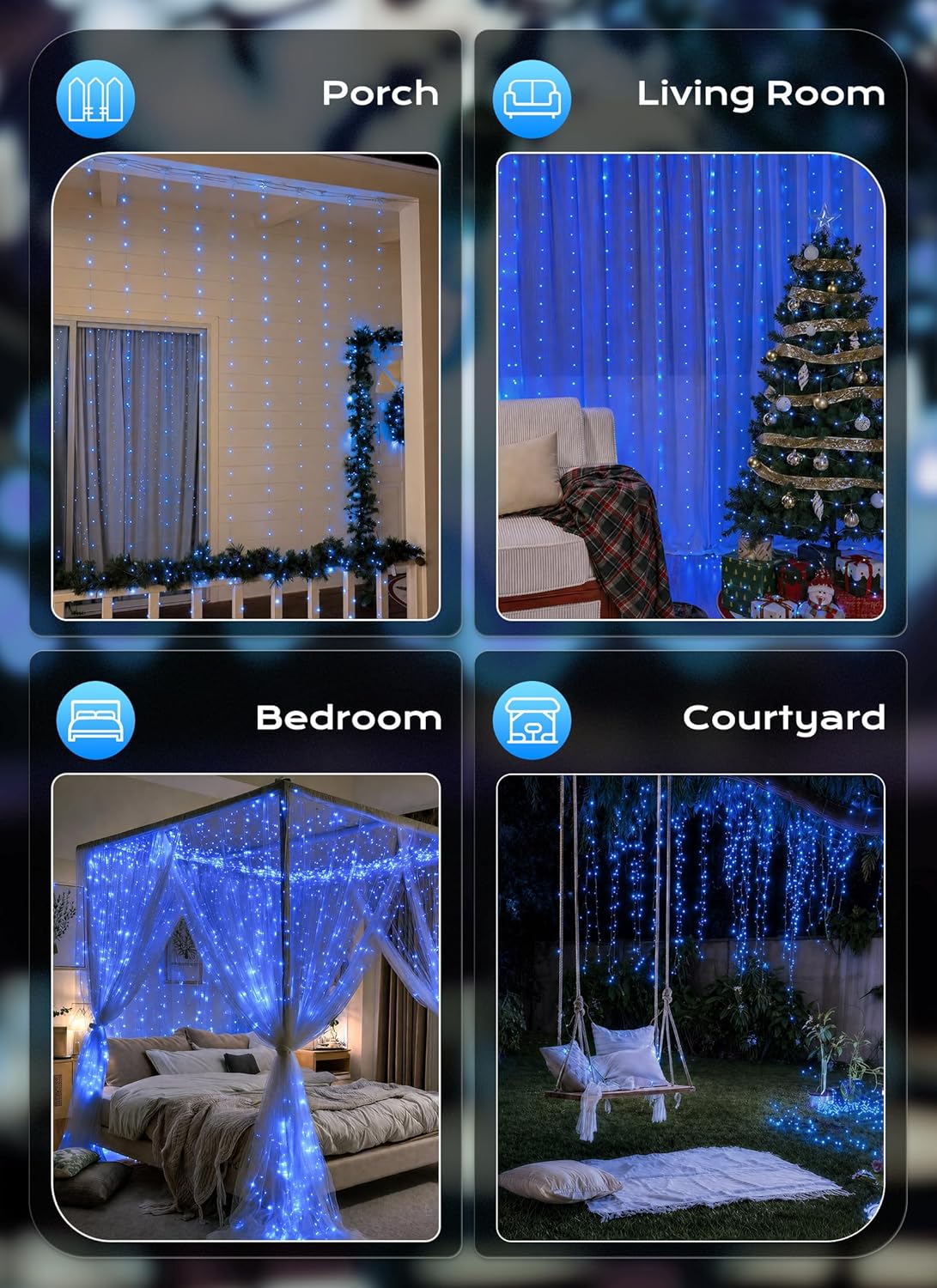brightown-300-led-usb-curtain-lights-with-remote-9-8x9-8-ft-blue-8-modes-timer image 8