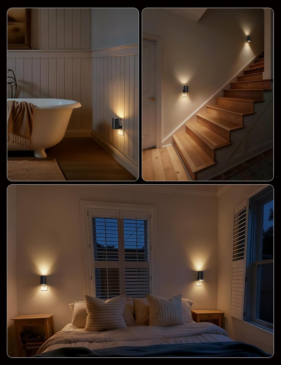 brightown-2-pack-plug-in-night-lights-with-light-sensor-and-dimmable-warm-white image 8