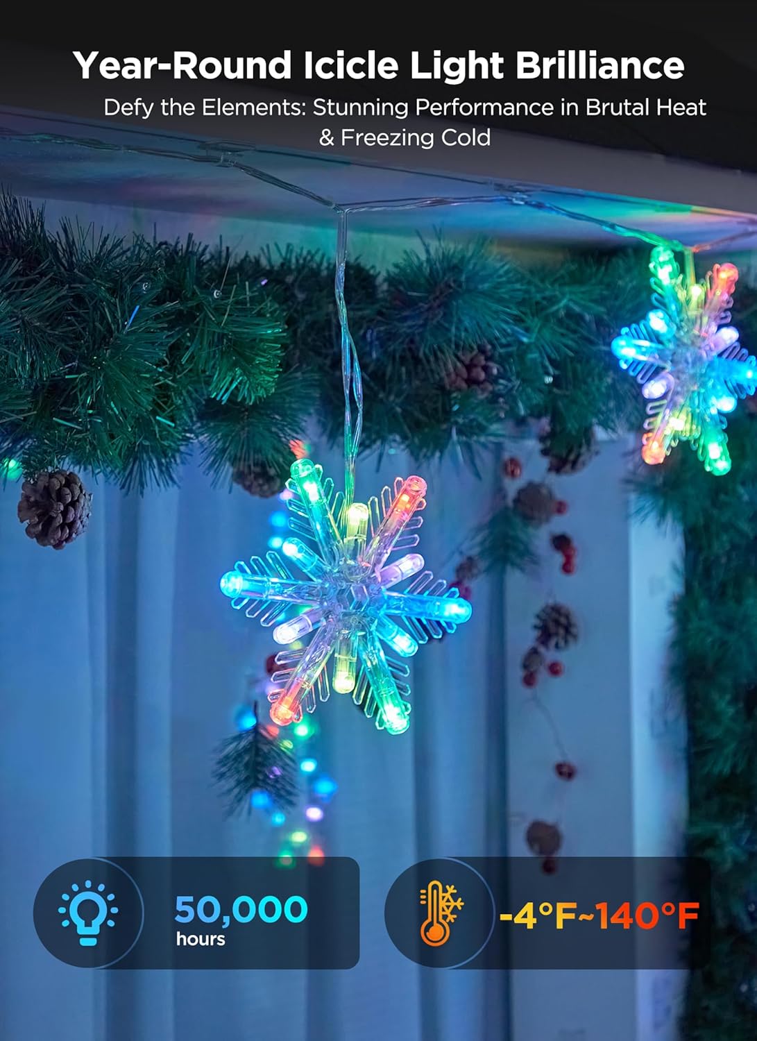 brightown-24ft-smart-app-control-christmas-icicle-snowflake-lights-192-leds-16-d image 3