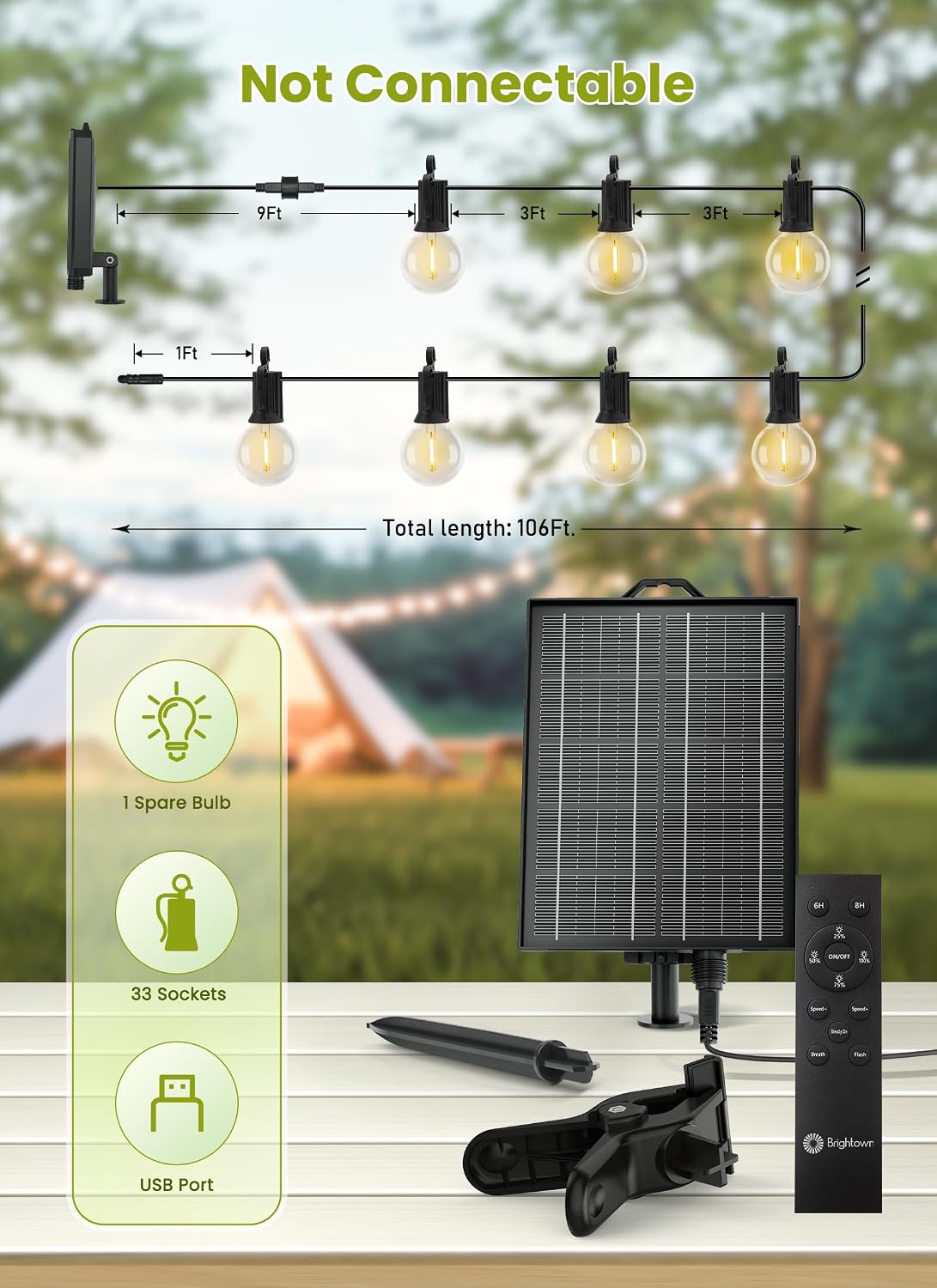 brightown-106ft-solar-powered-g40-33-led-bulbs-string-lights-with-remote-for-pat image 8