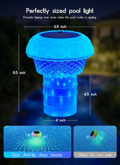 brightown-2-in-1-solar-powered-rgbww-floating-pool-light-with-chlorine-floater-r image 2