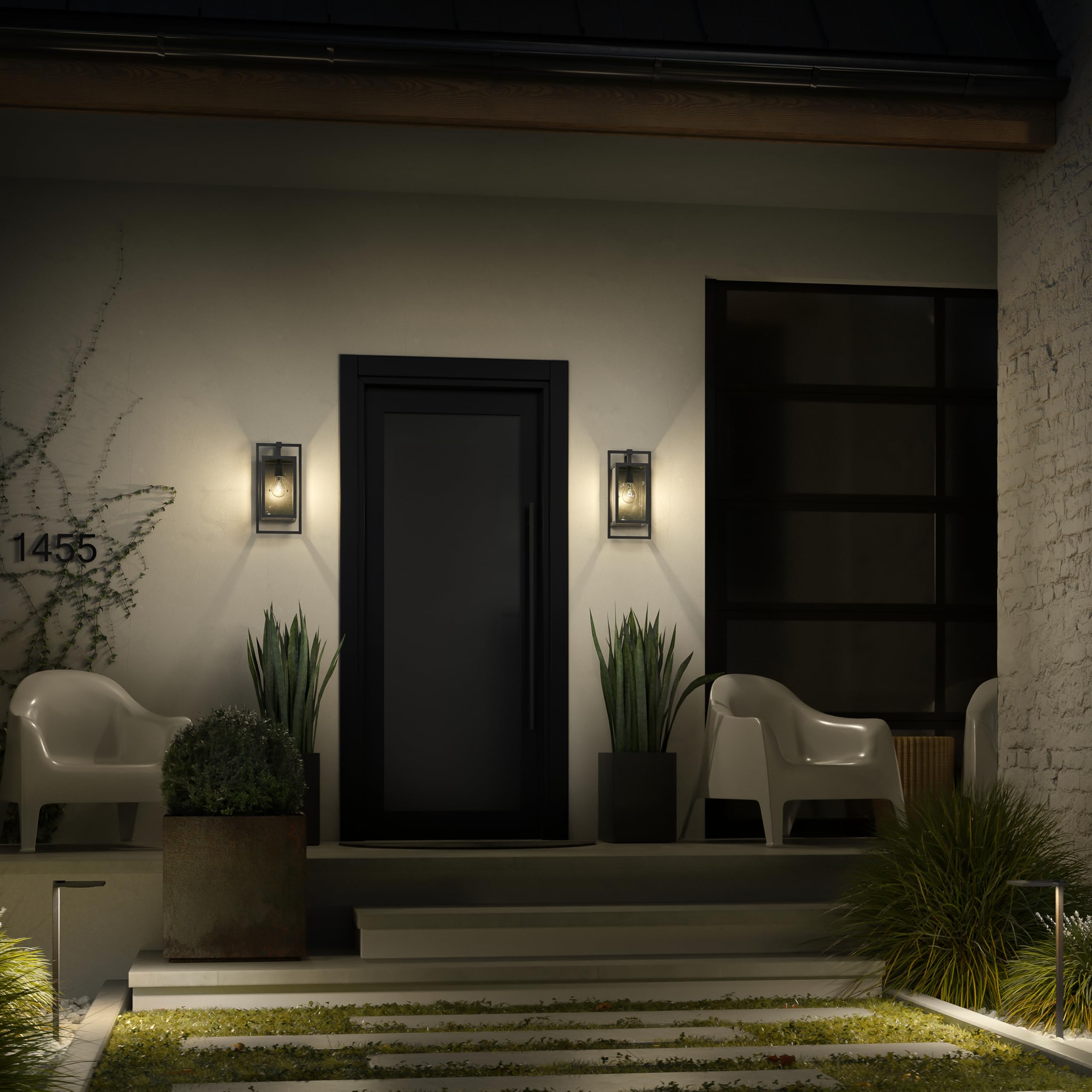 kichler-goson-1-light-outdoor-wall-light-in-black-59087bk image 7