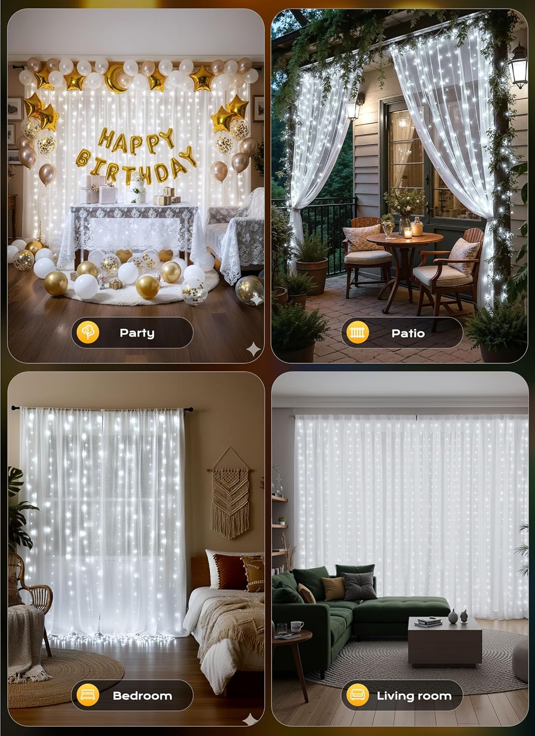 brightown-300-led-curtain-fairy-lights-9-8x9-8ft-usb-plug-in-with-remote-8-modes image 7