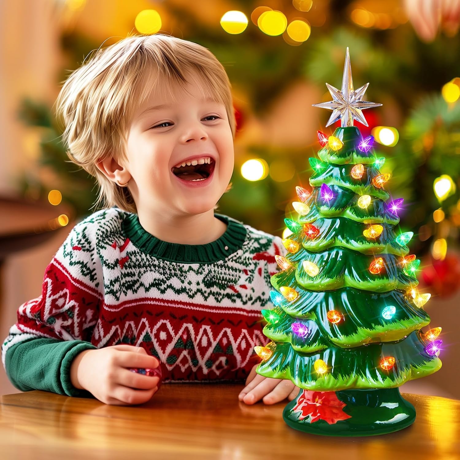 brightown-13-inch-battery-operated-ceramic-christmas-tree-with-multicolored-led- image 2
