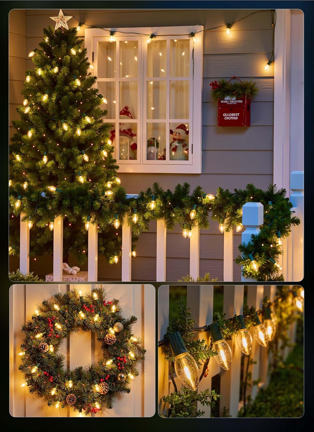 brightown-25ft-plug-in-25-c9-clear-warm-christmas-string-lights-green-wire image 6