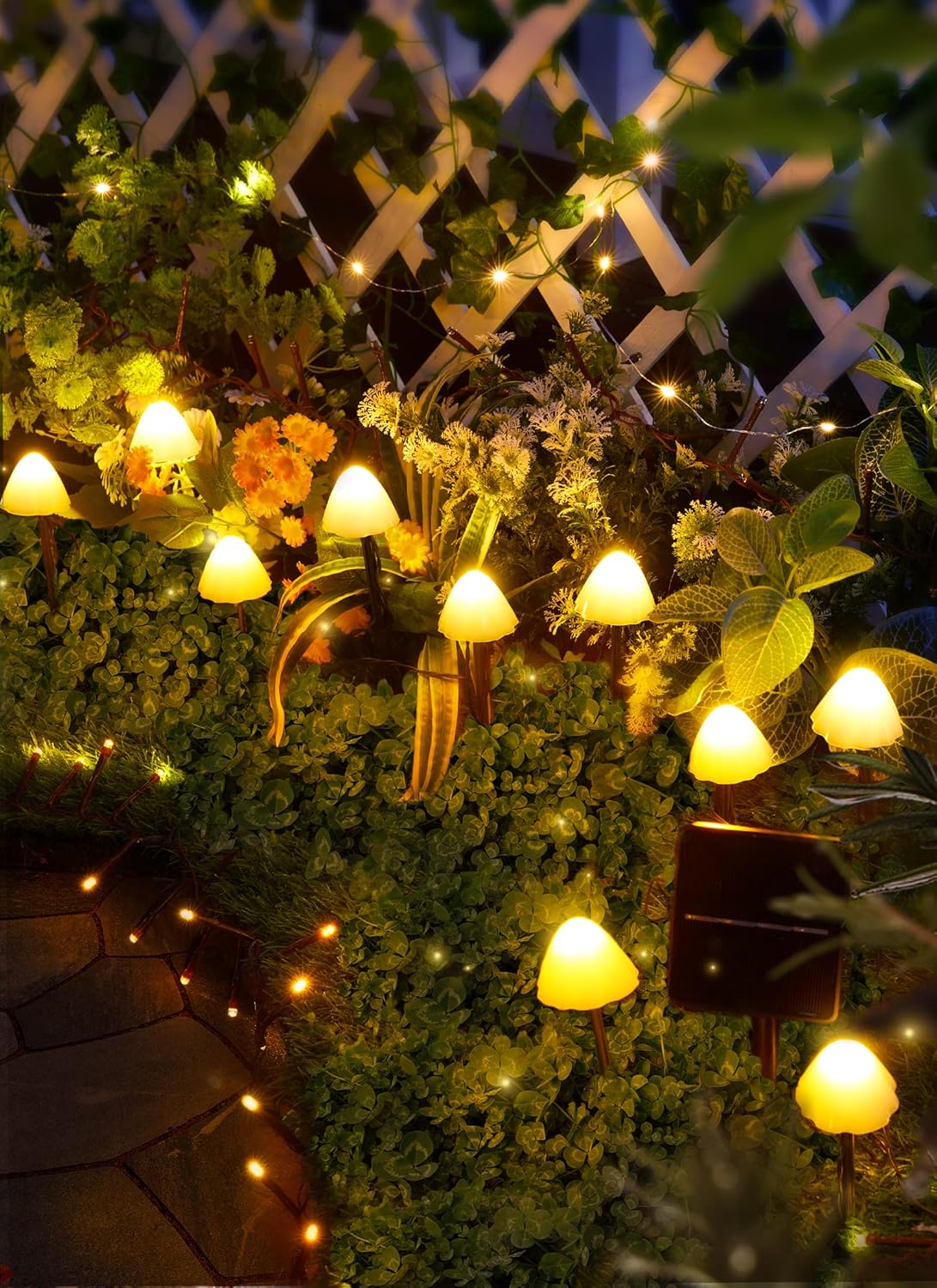 brightown-20-led-32-8ft-solar-powered-mushroom-string-lights image 7