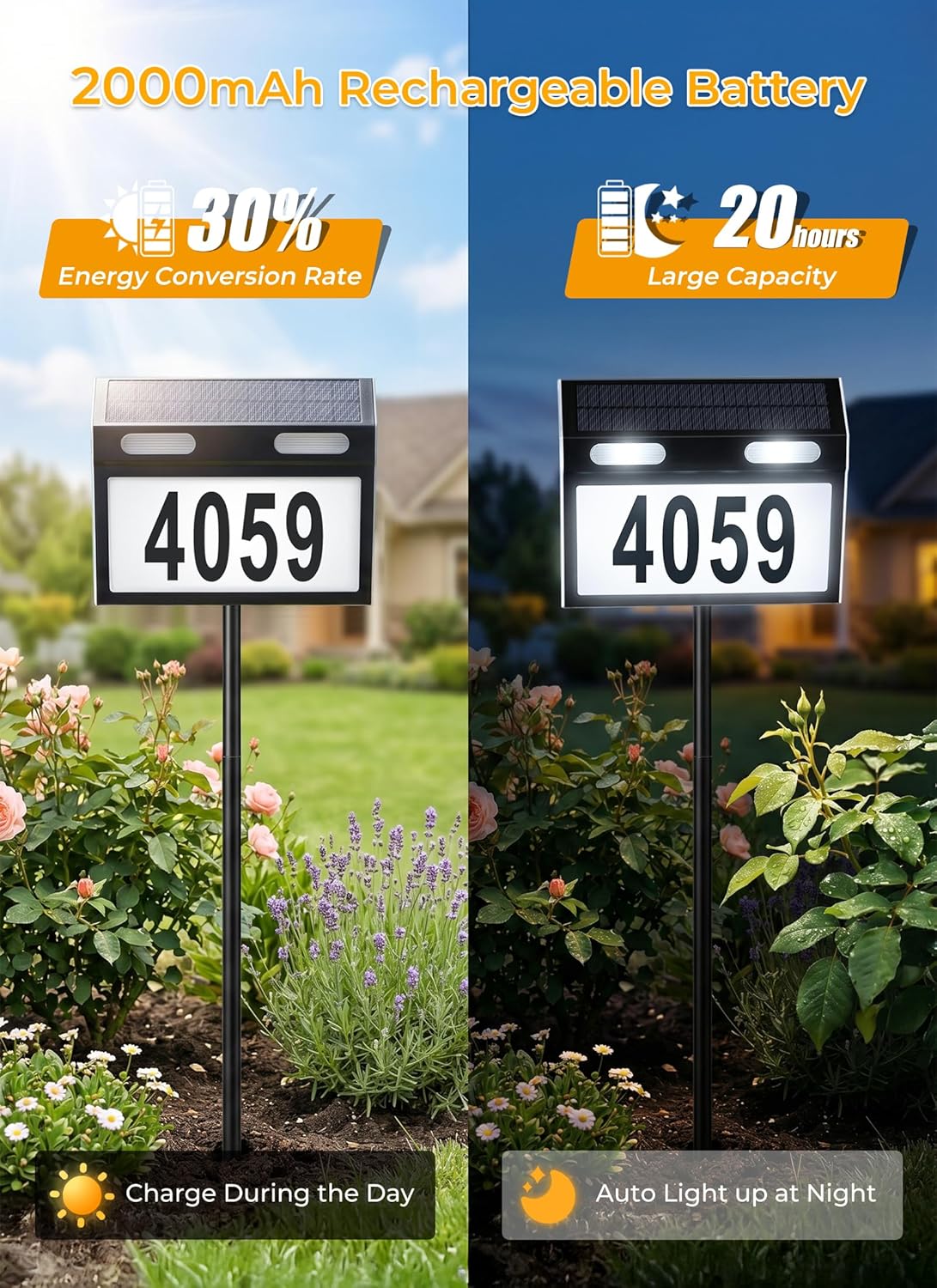 brightown-3-color-solar-powered-address-sign-for-house-number-black-ip65-stainle image 2