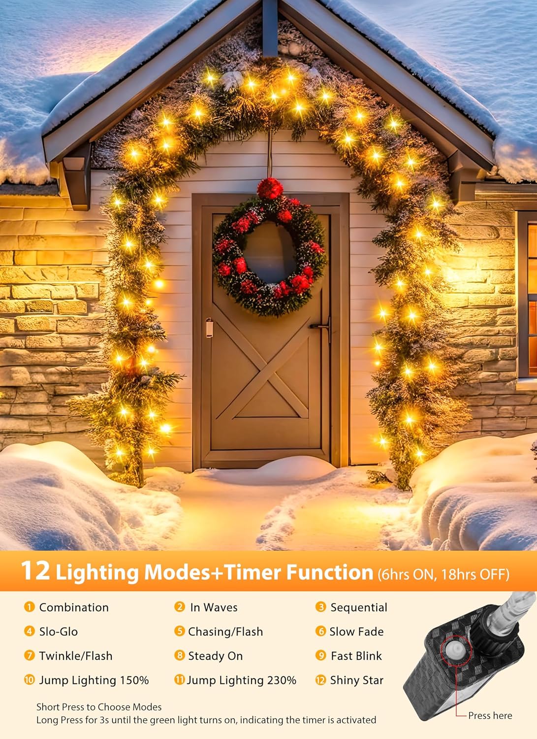 brightown-25ft-500-led-plug-in-cluster-firecracker-string-lights-with-timer-for- image 4