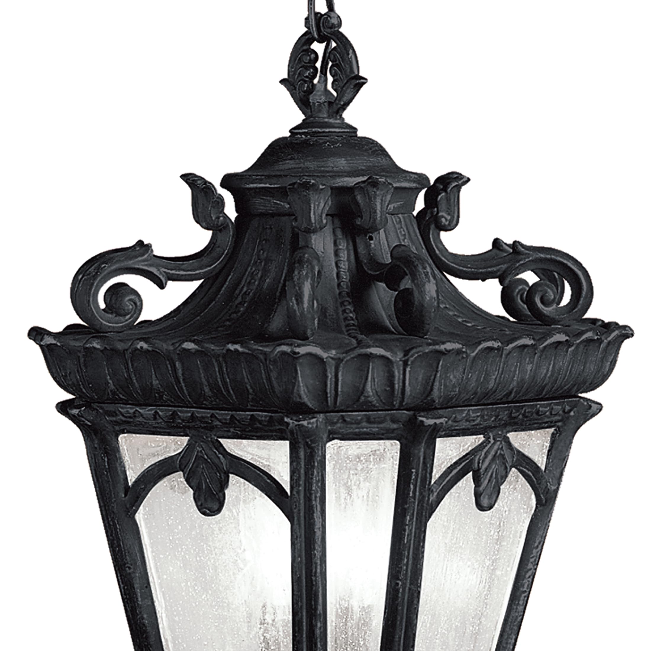 kichler-tournai-99-3-light-outdoor-pendant-clear-seeded-glass-textured-black-12- image 5