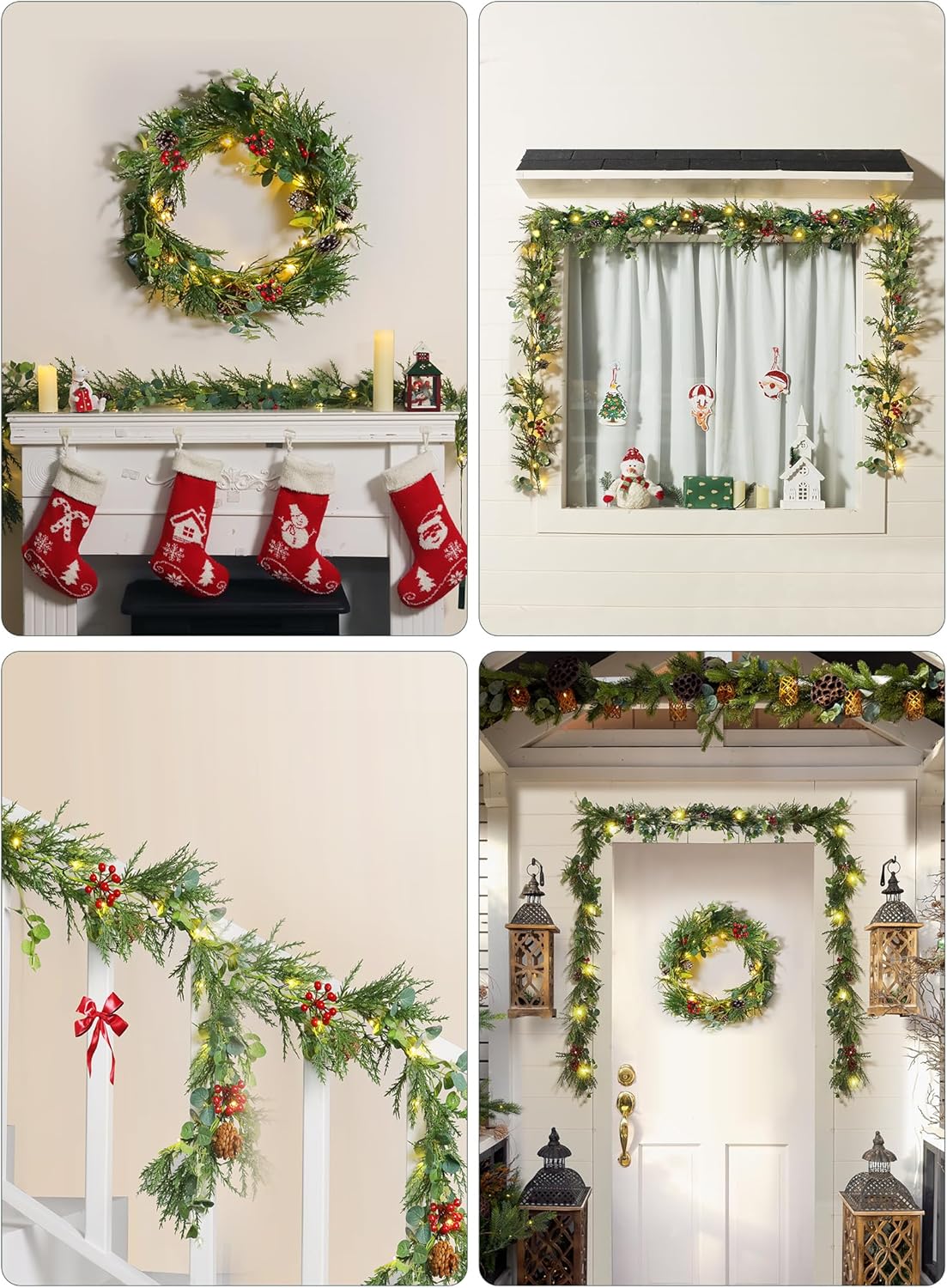 brightown-2-pack-6ft-battery-operated-pre-lit-christmas-garland-with-pine-cones- image 3