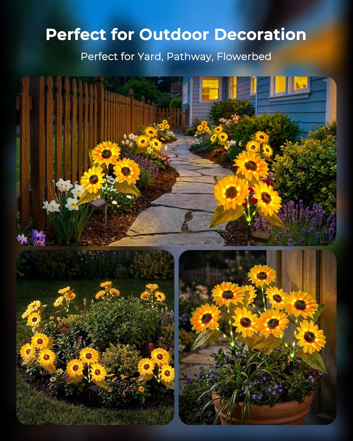 brightown-3-pack-solar-powered-sunflower-stake-lights-for-garden-yard-pathway-42 image 6