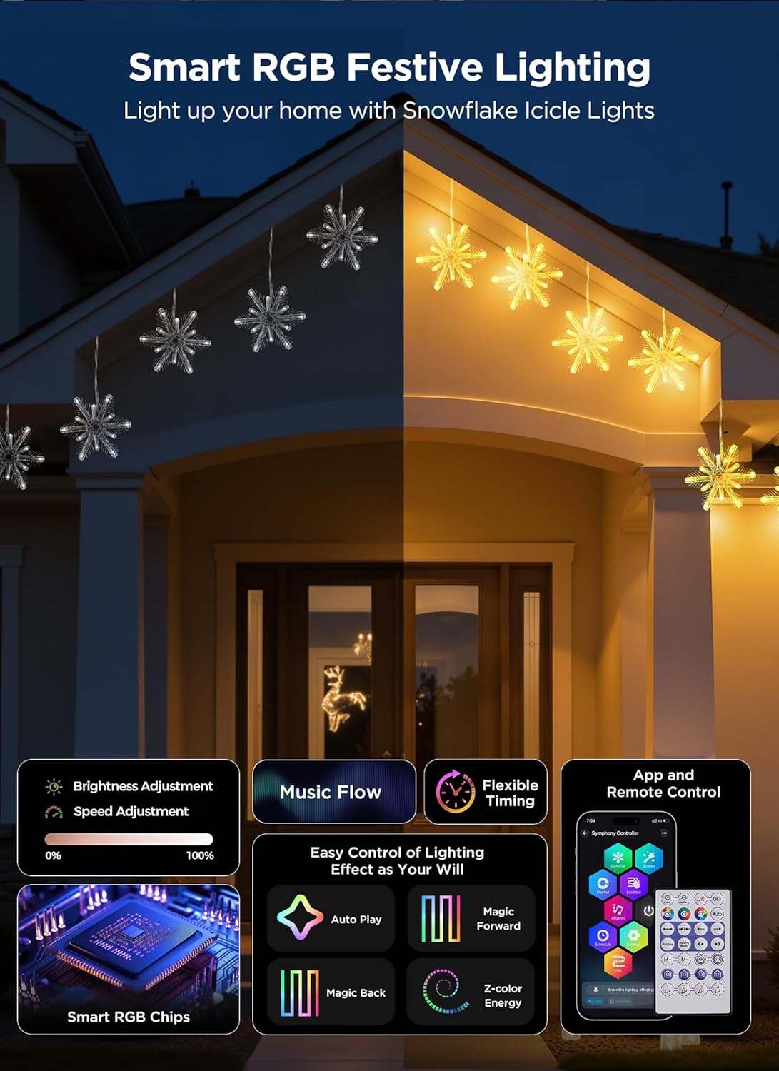 brightown-24ft-smart-app-control-christmas-icicle-snowflake-lights-192-leds-16-d image 5