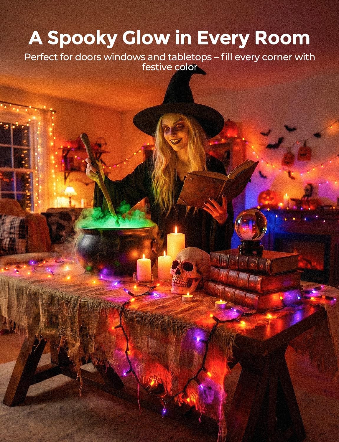 brightown-20ft-100-led-plug-in-mini-incandescent-string-lights-for-halloween-ora image 2