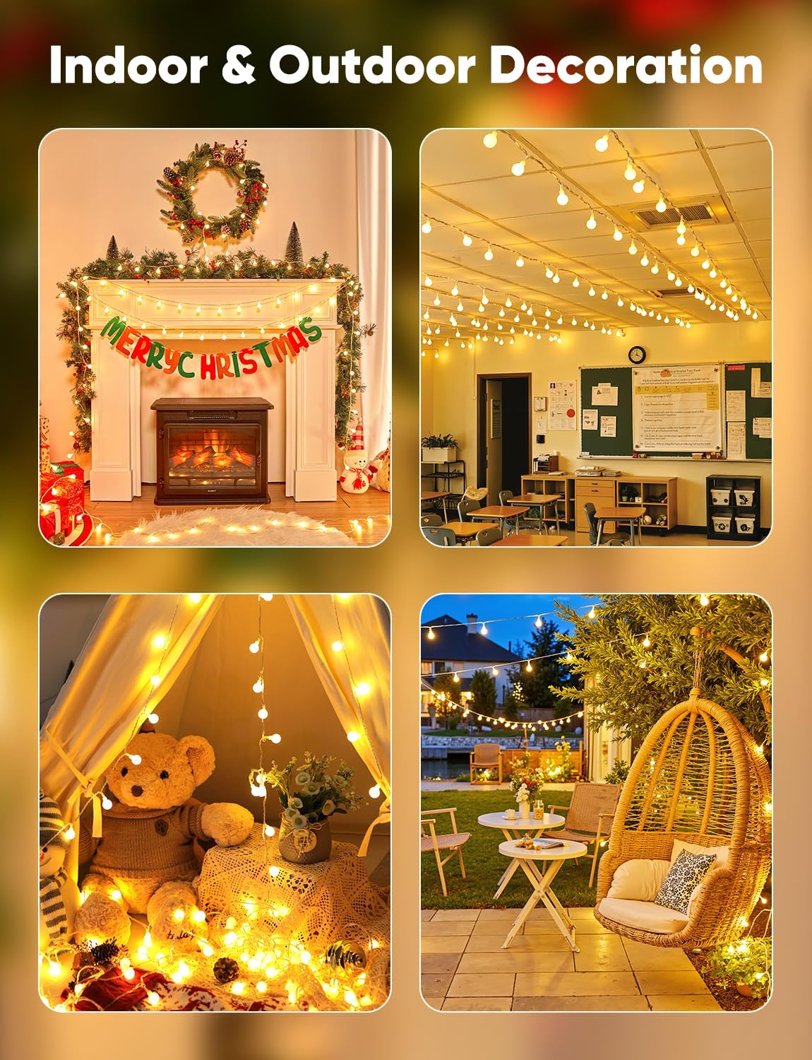 brightown-33ft-100-led-plug-in-globe-ball-string-lights-with-remote-warm-white image 8