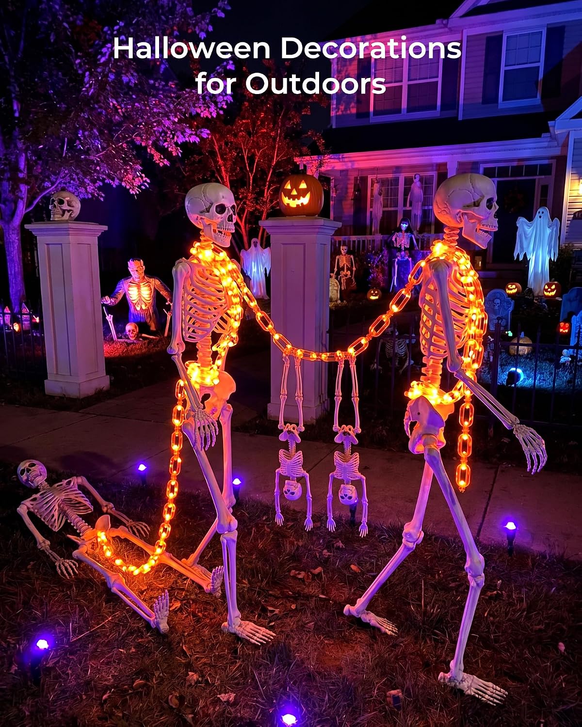 brightown-2-pack-10ft-battery-operated-orange-led-string-lights-88-leds-each-wit image 7