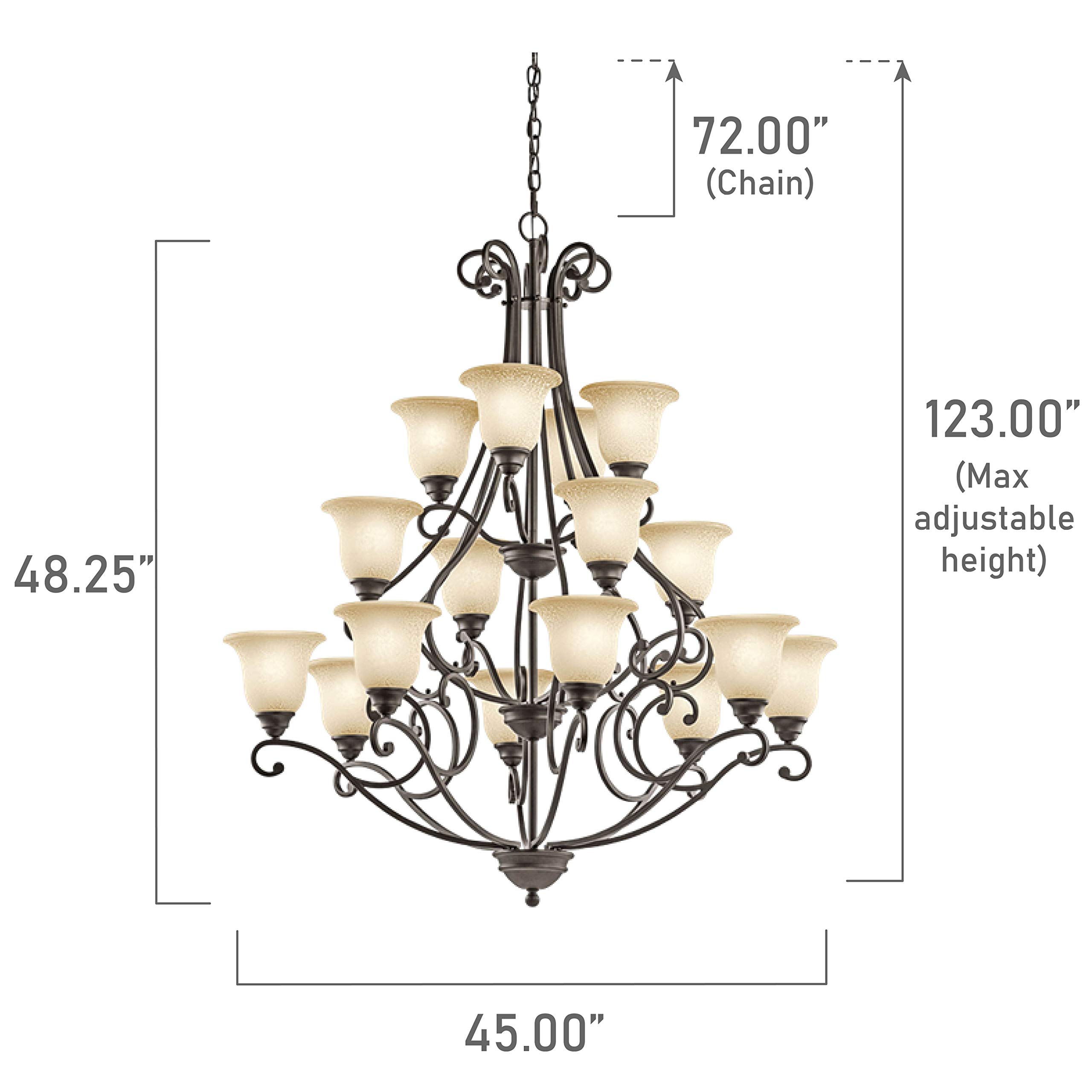 kichler-camerena-48-25-16-light-multi-tier-chandelier-white-scavo-glass-with-lig image 2